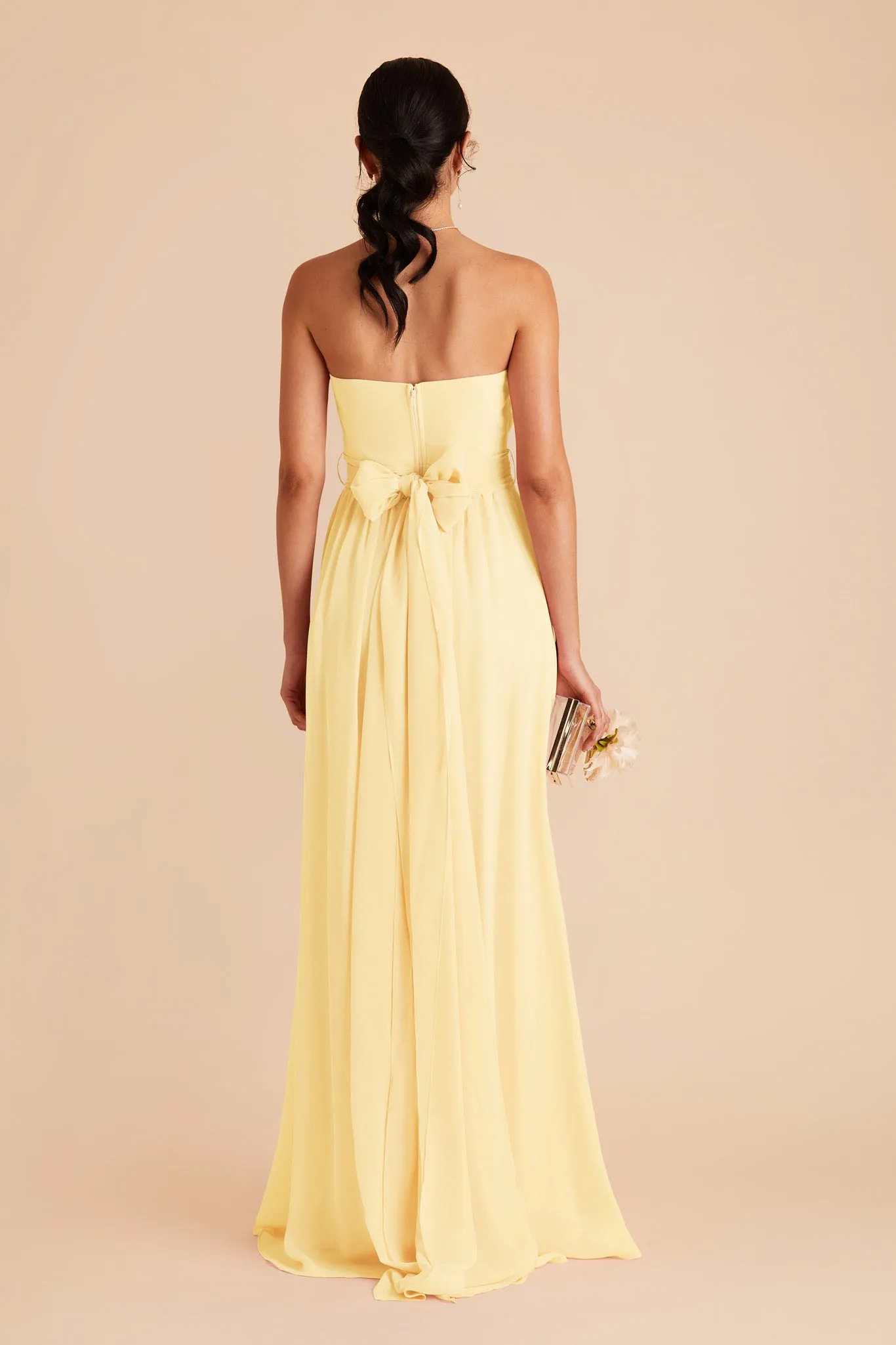Grace Chiffon Dress With Slit - Lemon Sorbet sold by Birdy Grey product image thumbnail 3