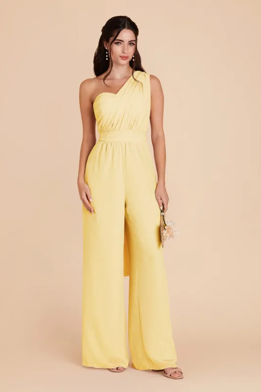 Gigi Chiffon Jumpsuit - Lemon Sorbet sold by Birdy Grey