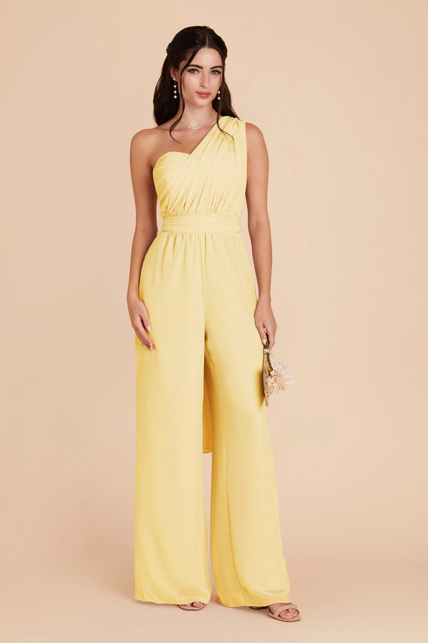 Gigi Chiffon Jumpsuit - Lemon Sorbet sold by Birdy Grey