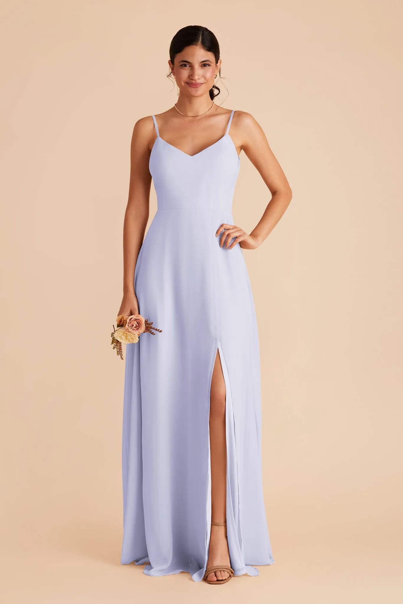 Devin Chiffon Dress With Slit - Periwinkle Blue sold by Birdy Grey product image thumbnail 4
