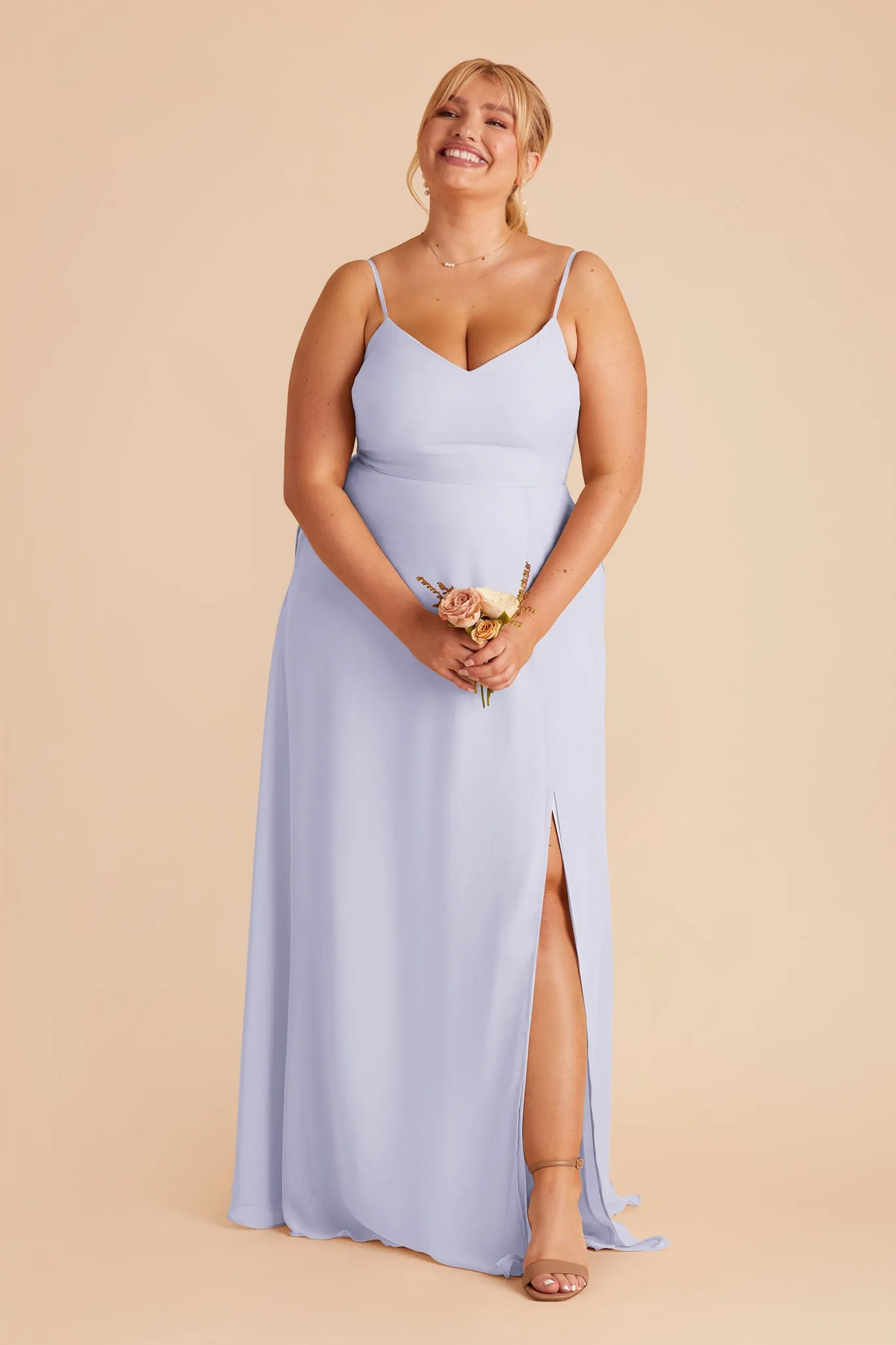 Devin Chiffon Dress With Slit - Periwinkle Blue sold by Birdy Grey product image thumbnail 5