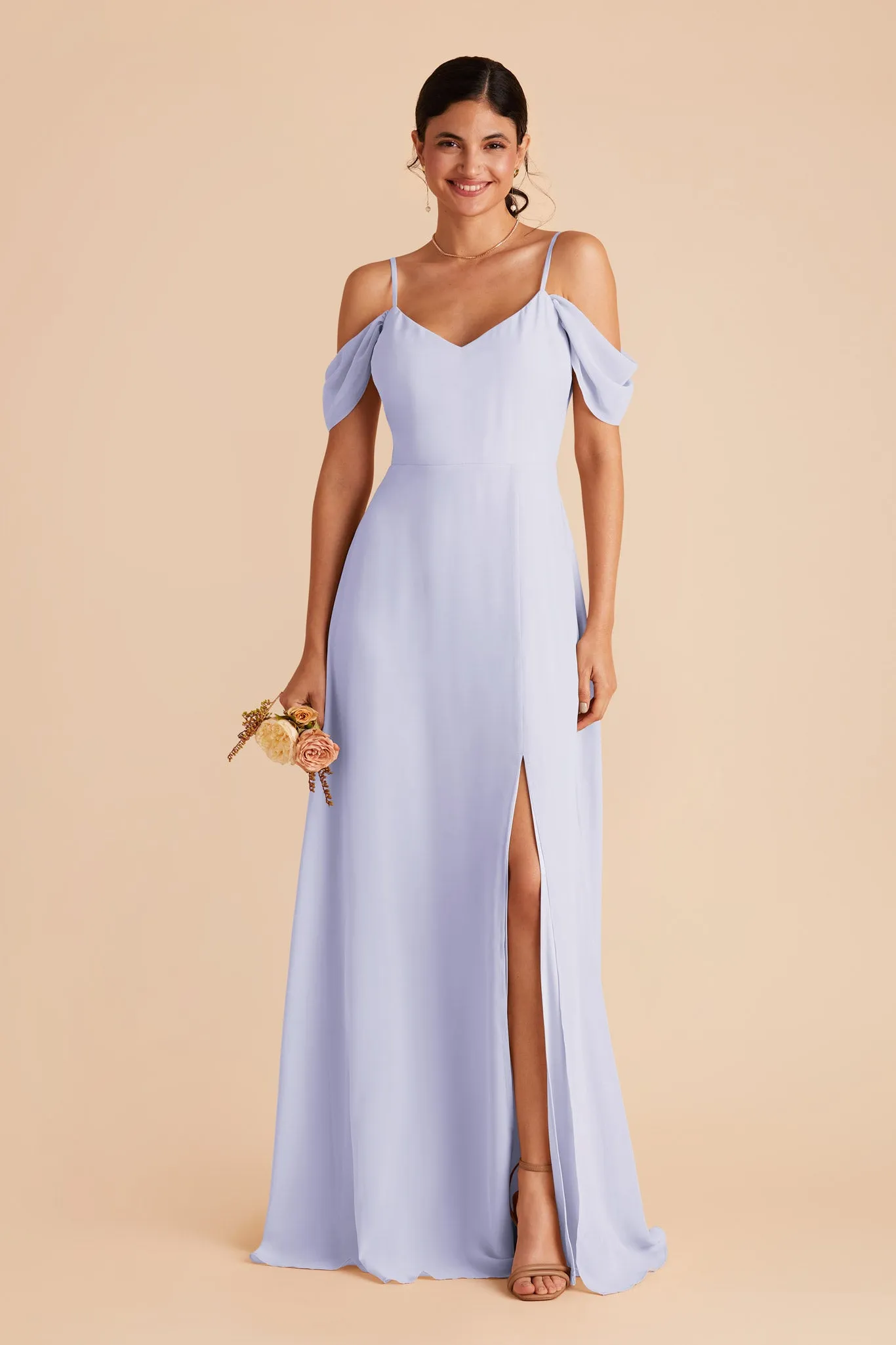 Devin Chiffon Dress With Slit - Periwinkle Blue sold by Birdy Grey product image thumbnail 3