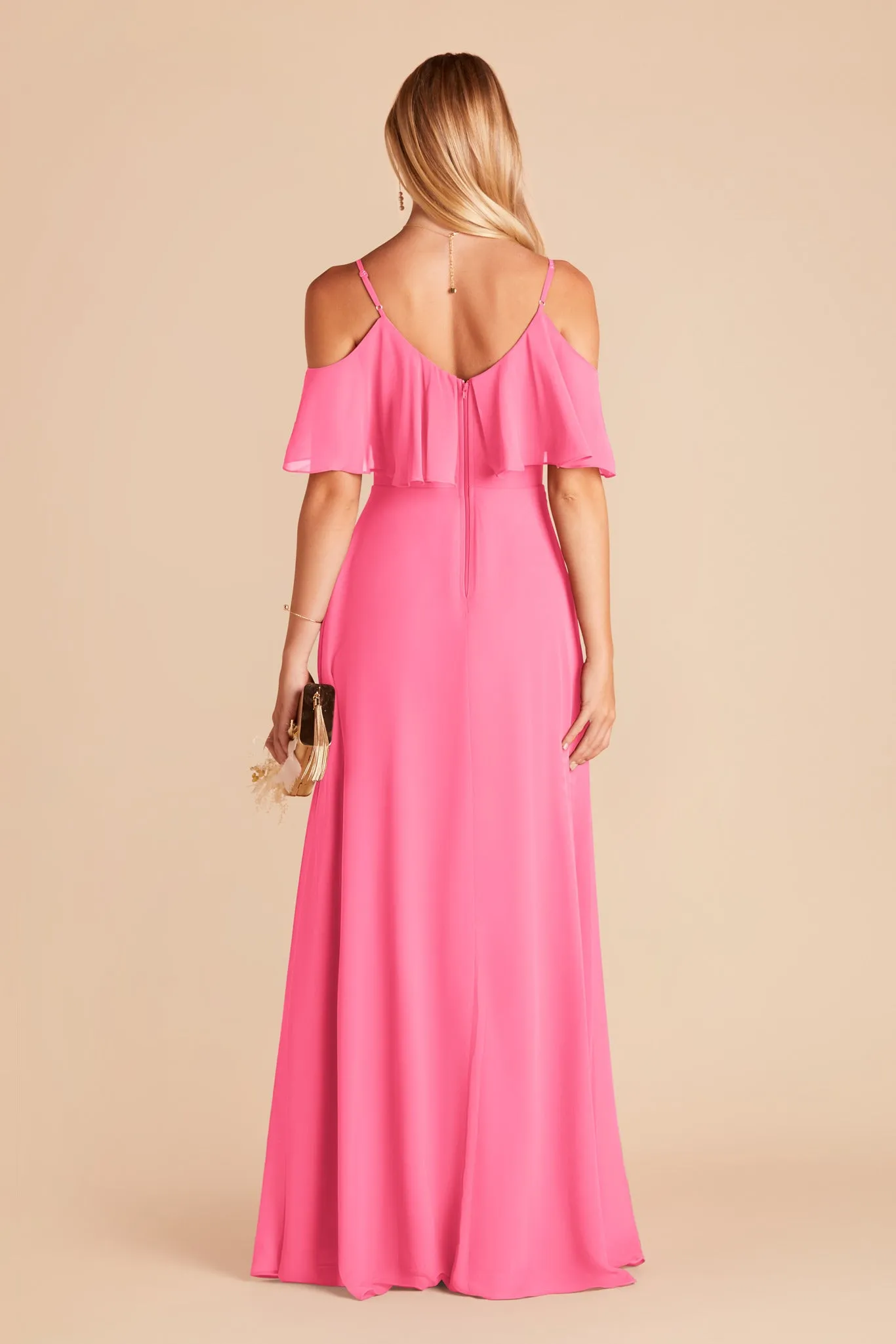 Jane Chiffon Dress With Slit - Bon Bon Pink sold by Birdy Grey product image thumbnail 5