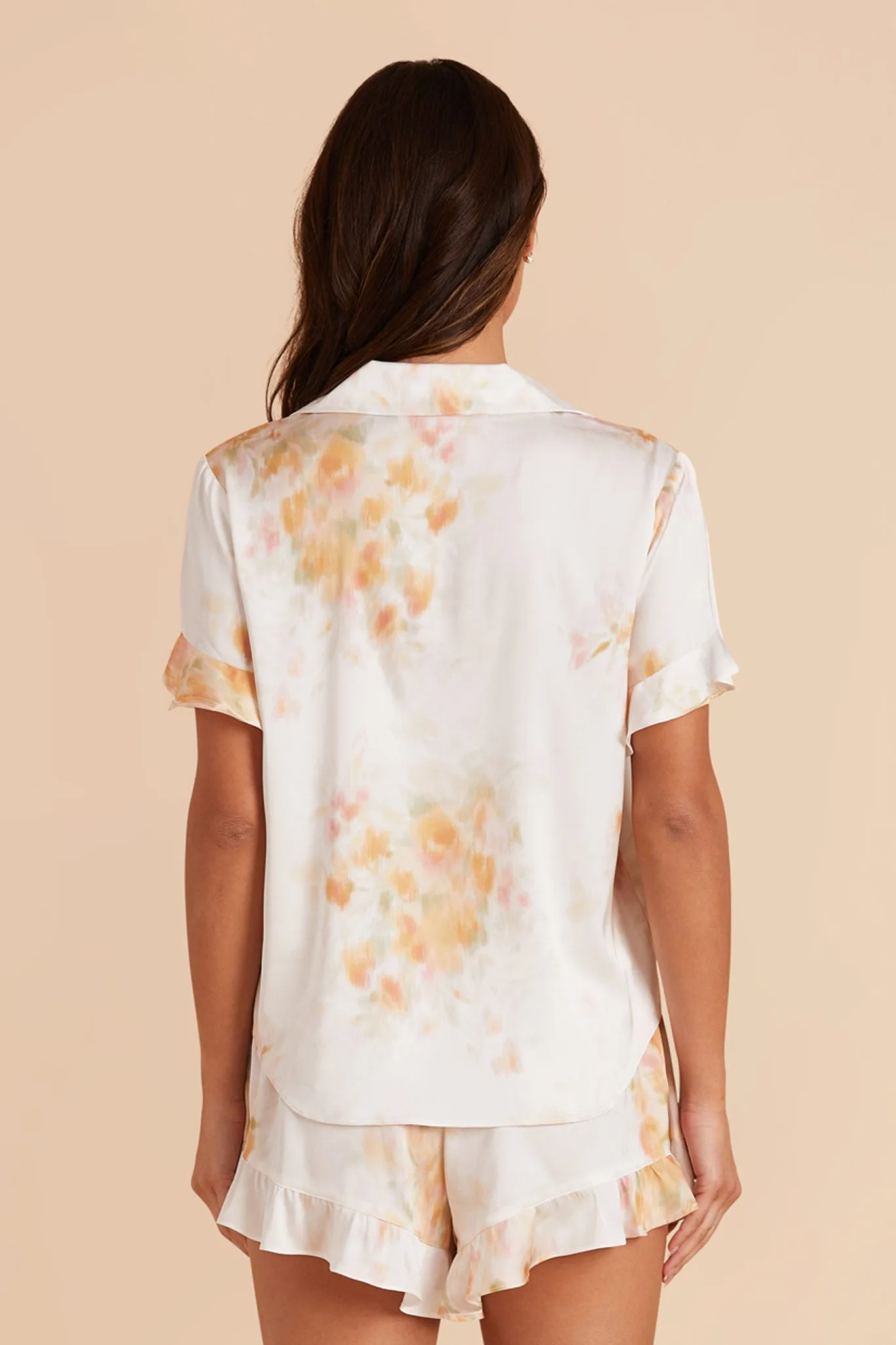 Esther Matte Satin Pajama Set - White Blurred Floral sold by Birdy Grey product image thumbnail 5