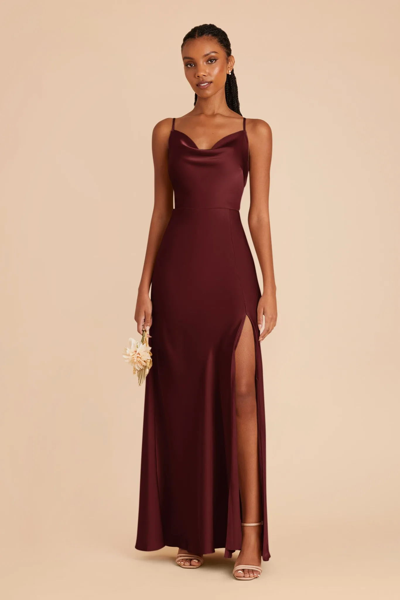 Lisa Matte Satin Dress - Cabernet sold by Birdy Grey product image thumbnail 3