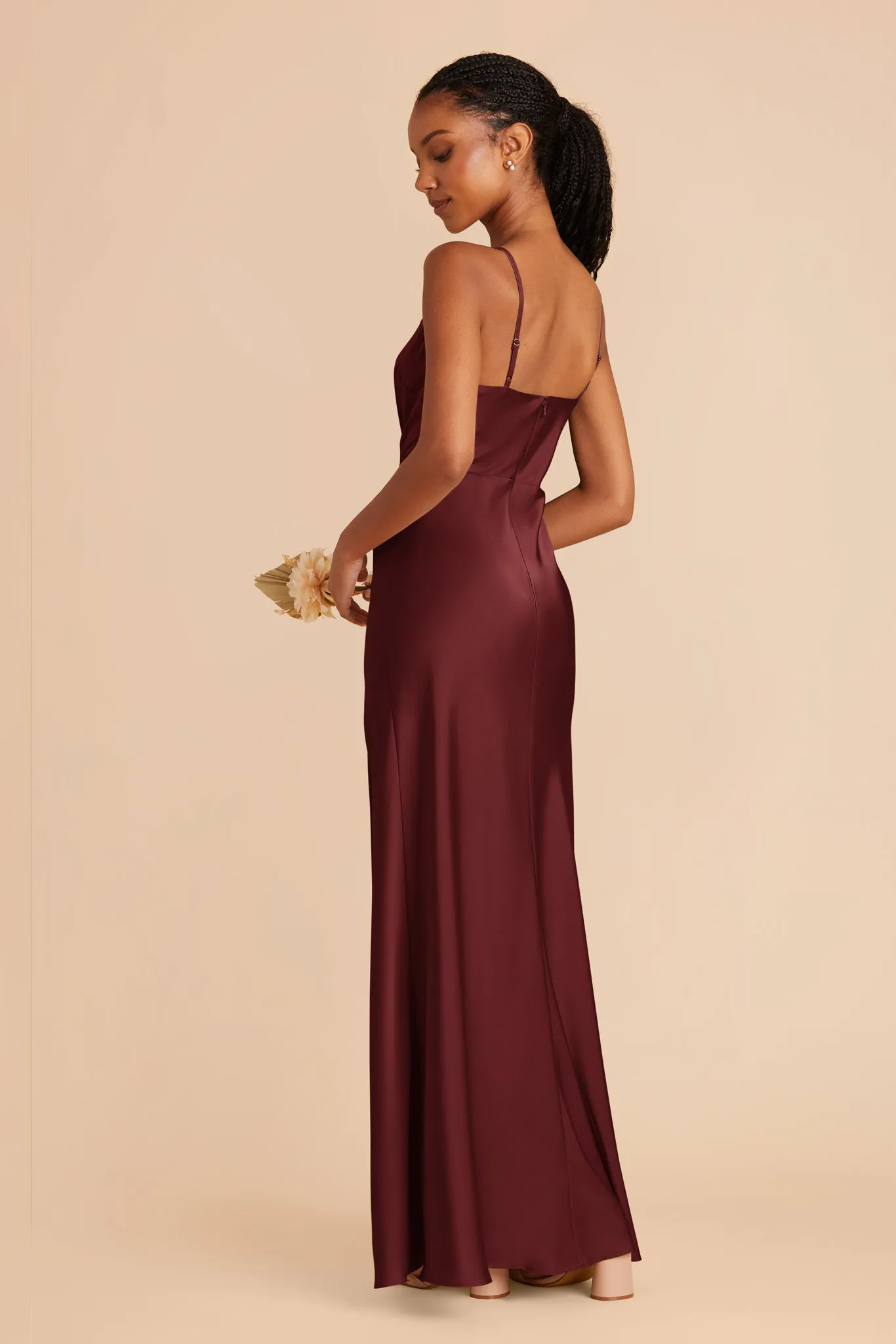 Lisa Matte Satin Dress - Cabernet sold by Birdy Grey product image thumbnail 4