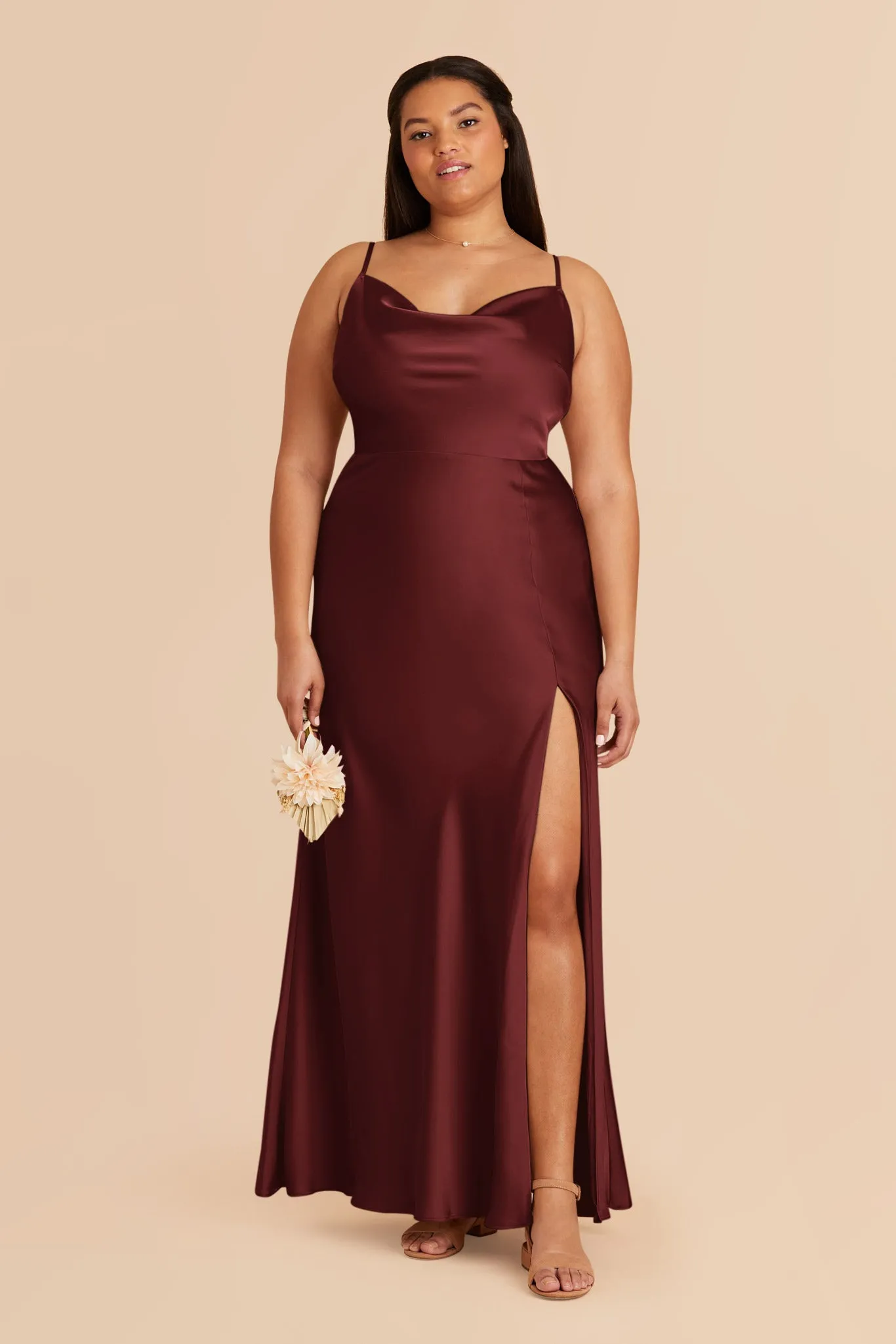 Lisa Matte Satin Dress - Cabernet sold by Birdy Grey product image thumbnail 2