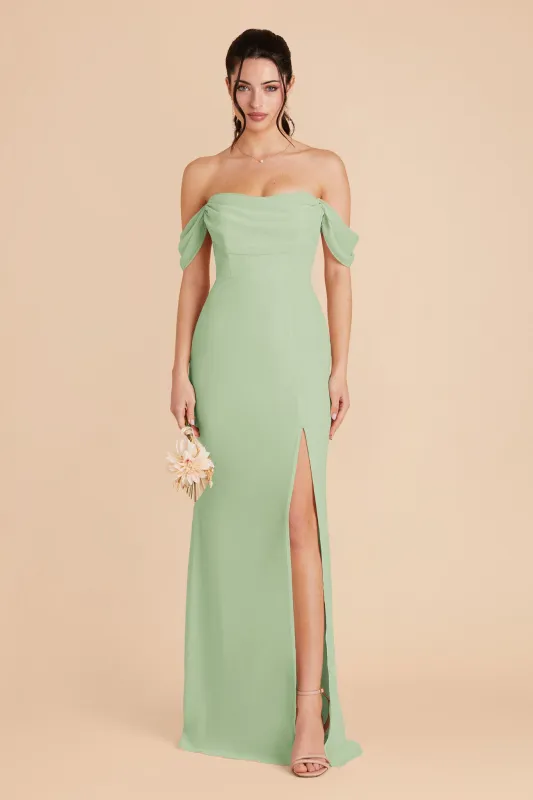 Mira Chiffon Dress - Pistachio sold by Birdy Grey