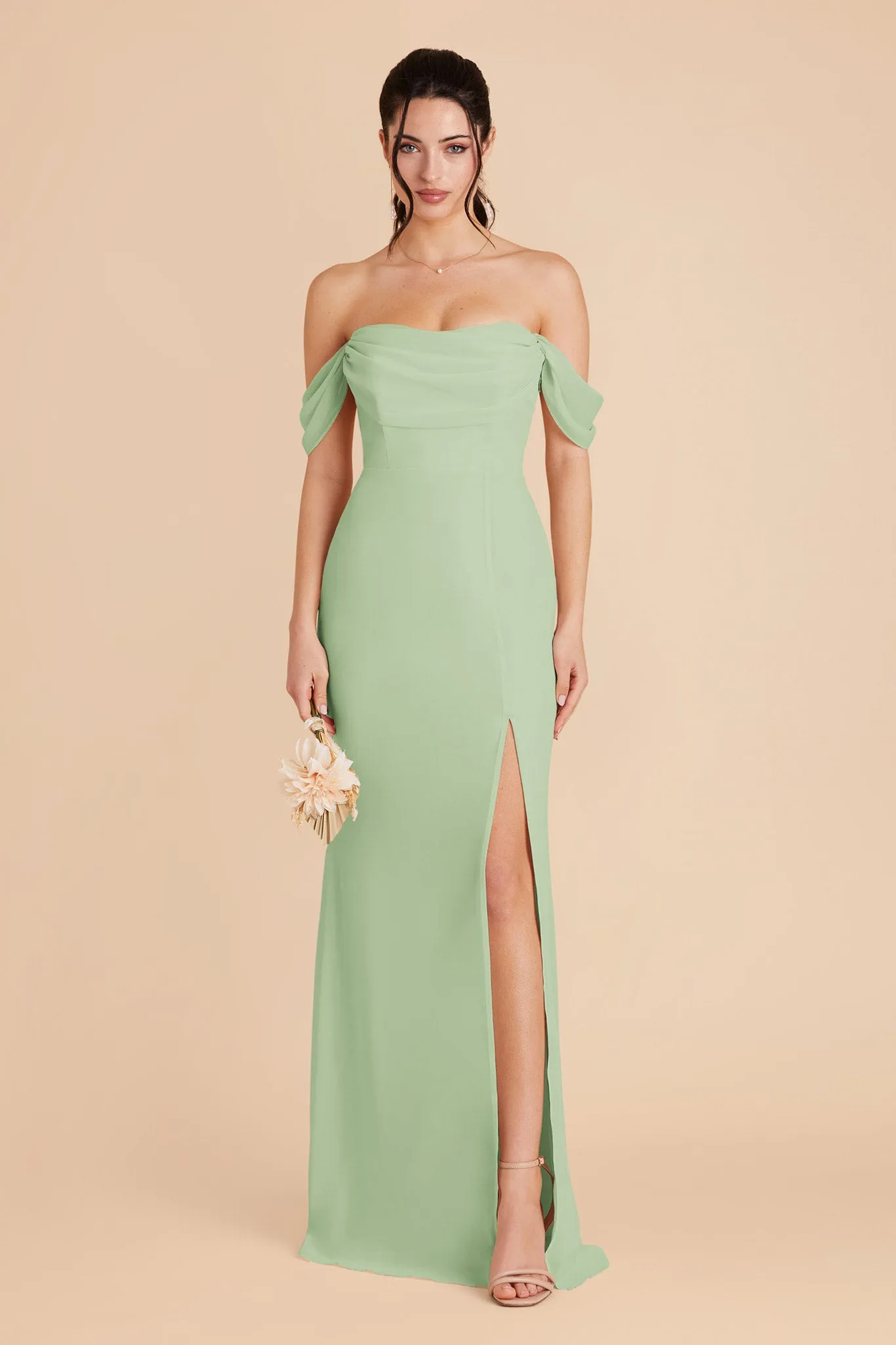 Mira Chiffon Dress - Pistachio sold by Birdy Grey