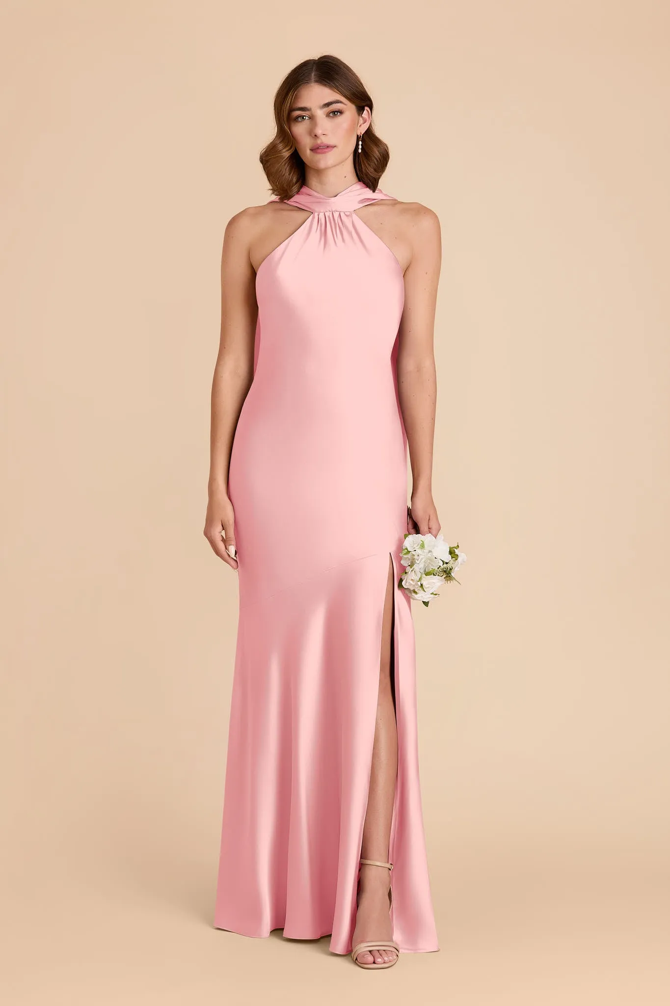 Eileen Matte Satin Dress - Bubblegum Pink sold by Birdy Grey
