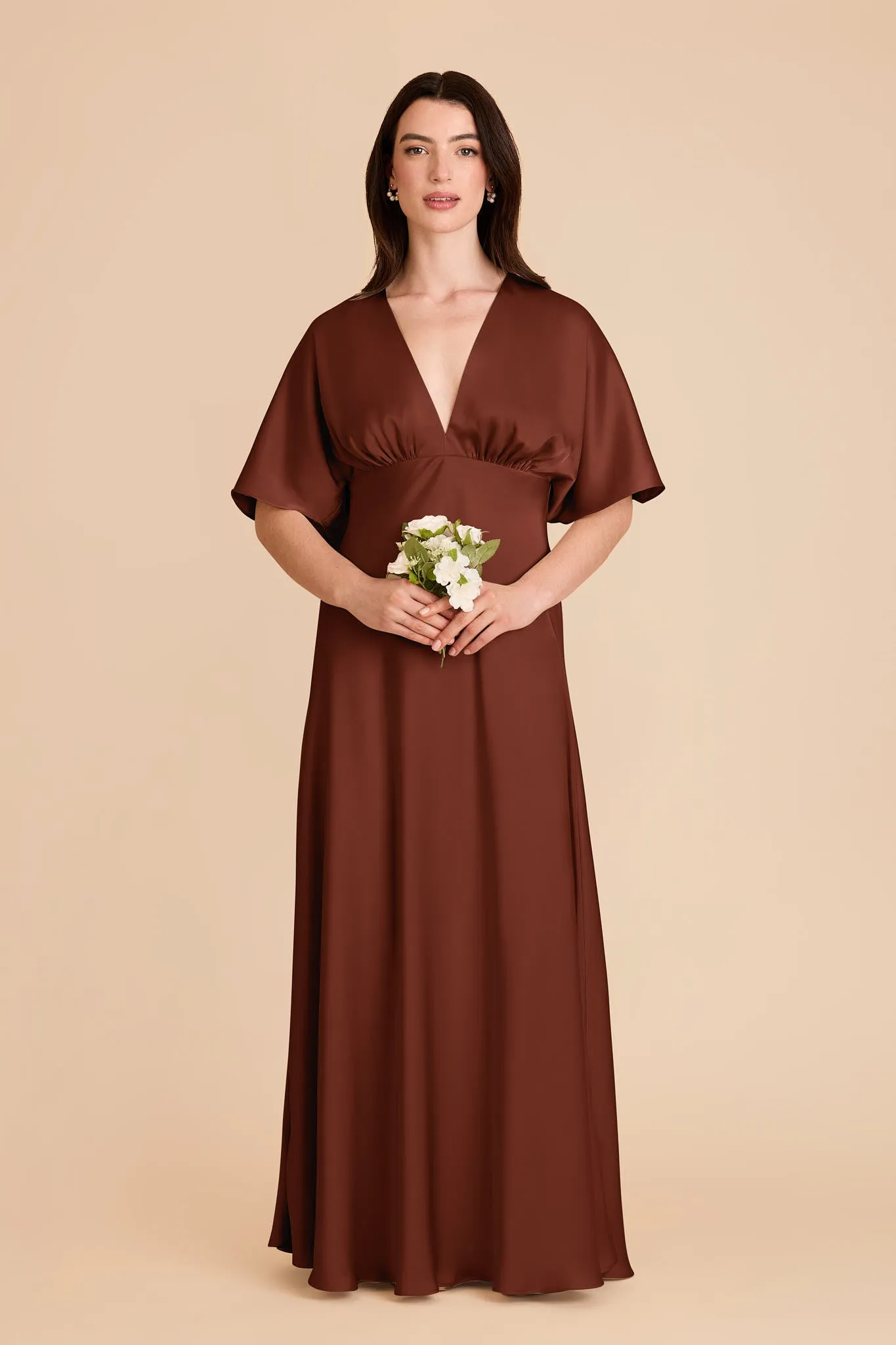 Shyla Matte Satin Dress - Cognac sold by Birdy Grey product image thumbnail 3