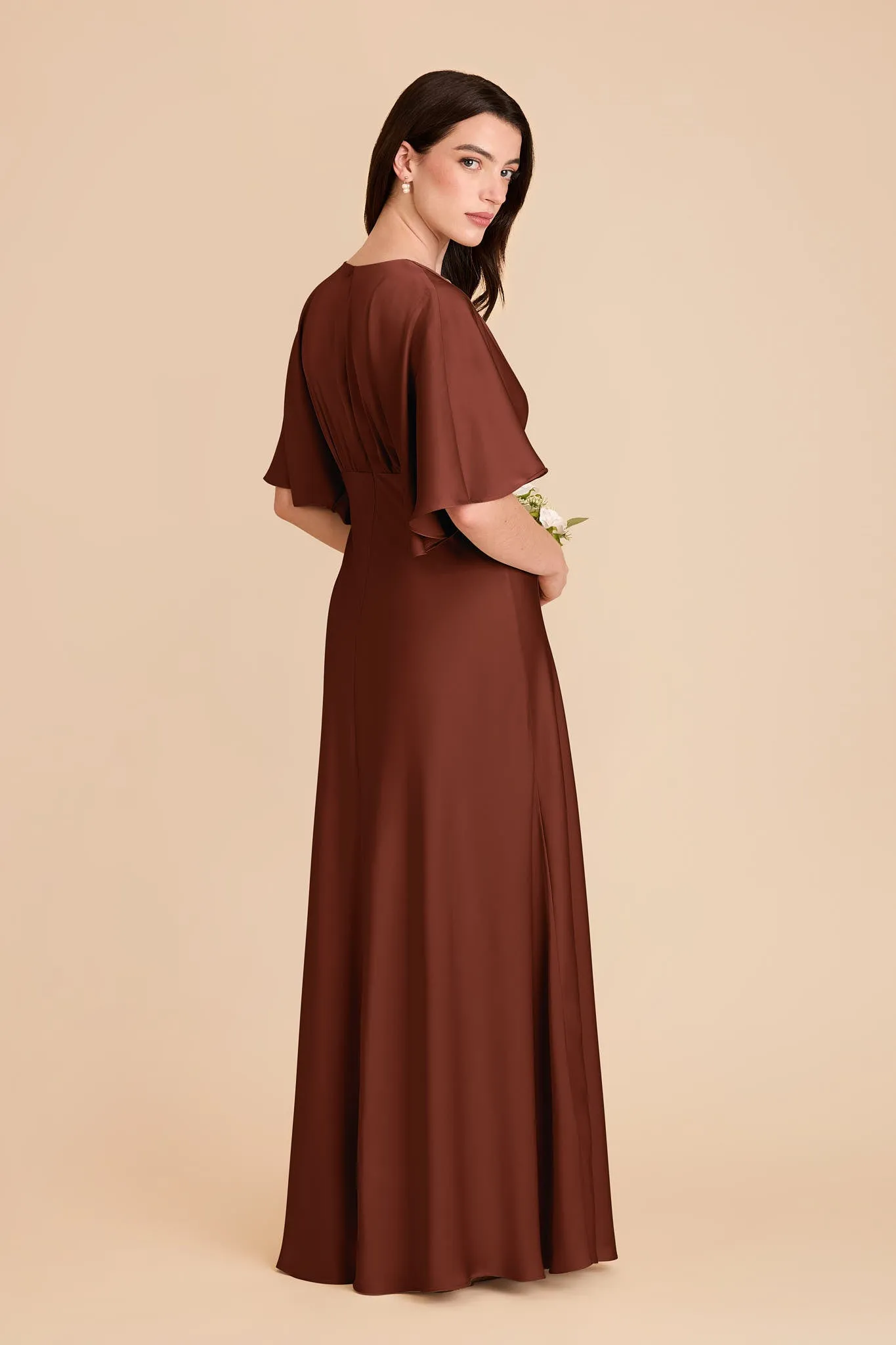 Shyla Matte Satin Dress - Cognac sold by Birdy Grey product image thumbnail 4