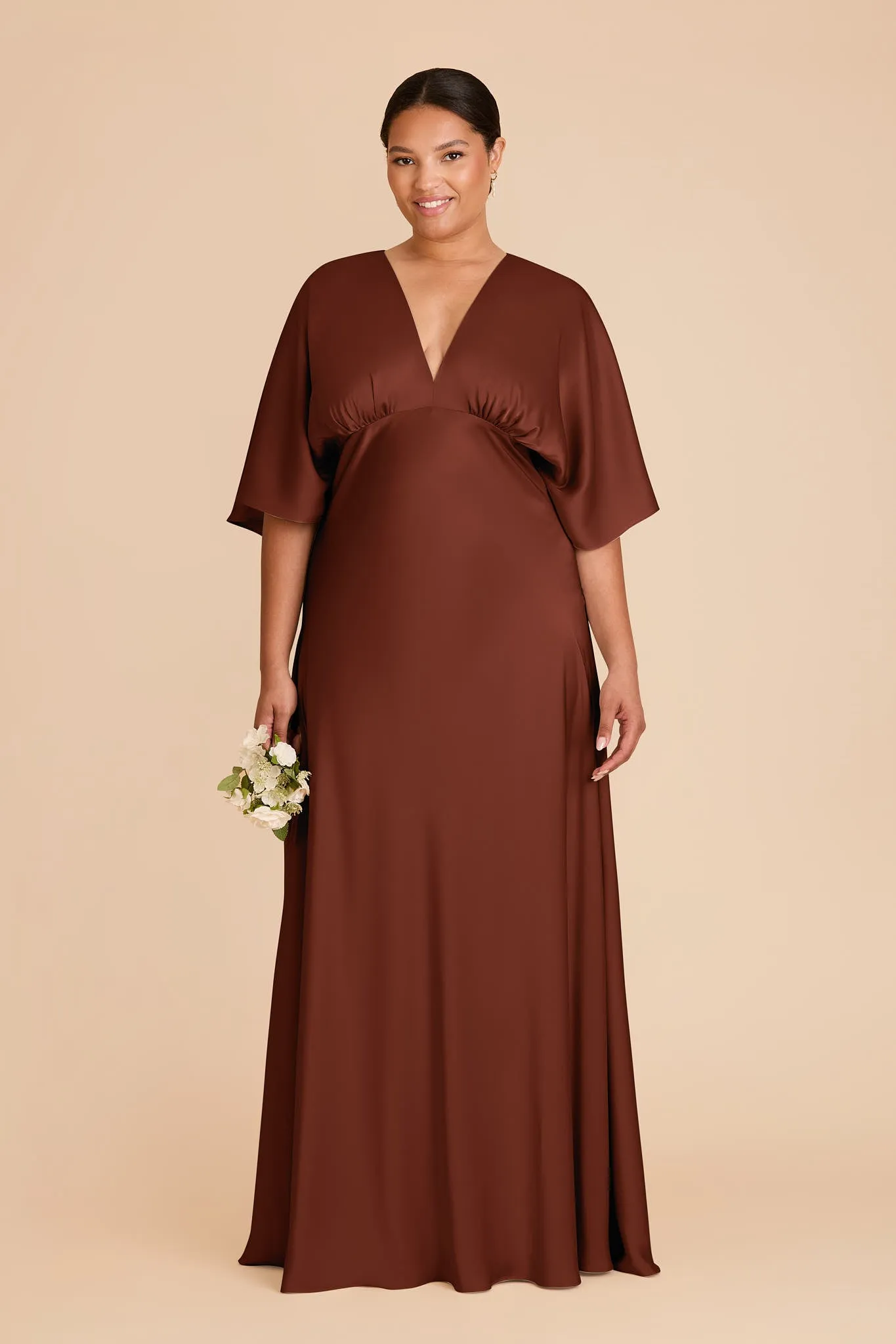 Shyla Matte Satin Dress - Cognac sold by Birdy Grey product image thumbnail 2