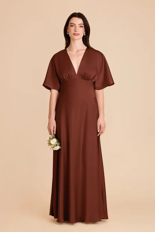 Shyla Matte Satin Dress - Cognac sold by Birdy Grey
