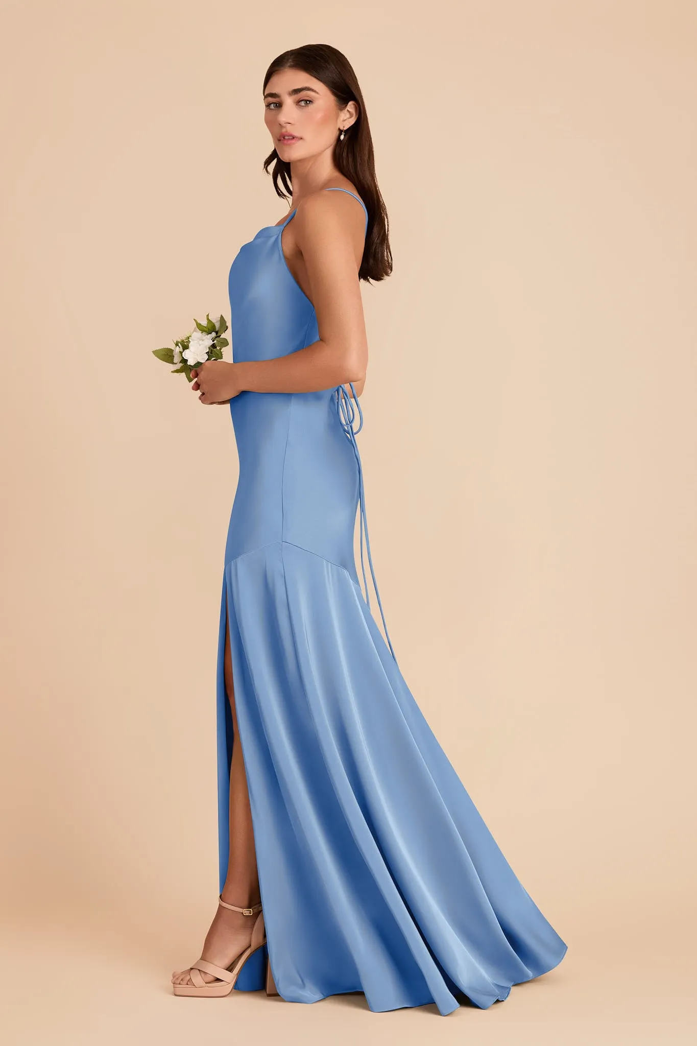 Olivia Matte Satin Dress - Bluebell sold by Birdy Grey product image thumbnail 5