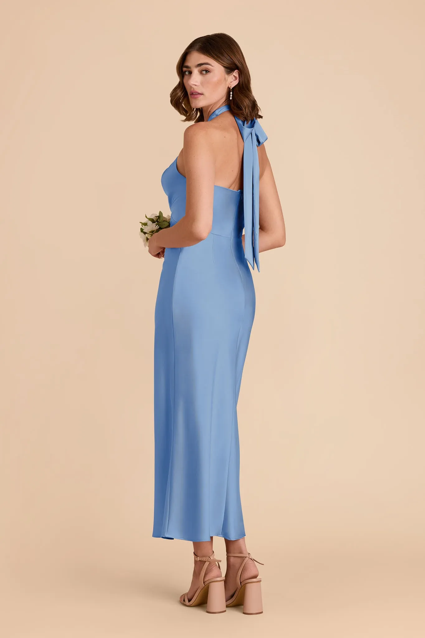 Monique Matte Satin Dress - Bluebell sold by Birdy Grey product image thumbnail 5