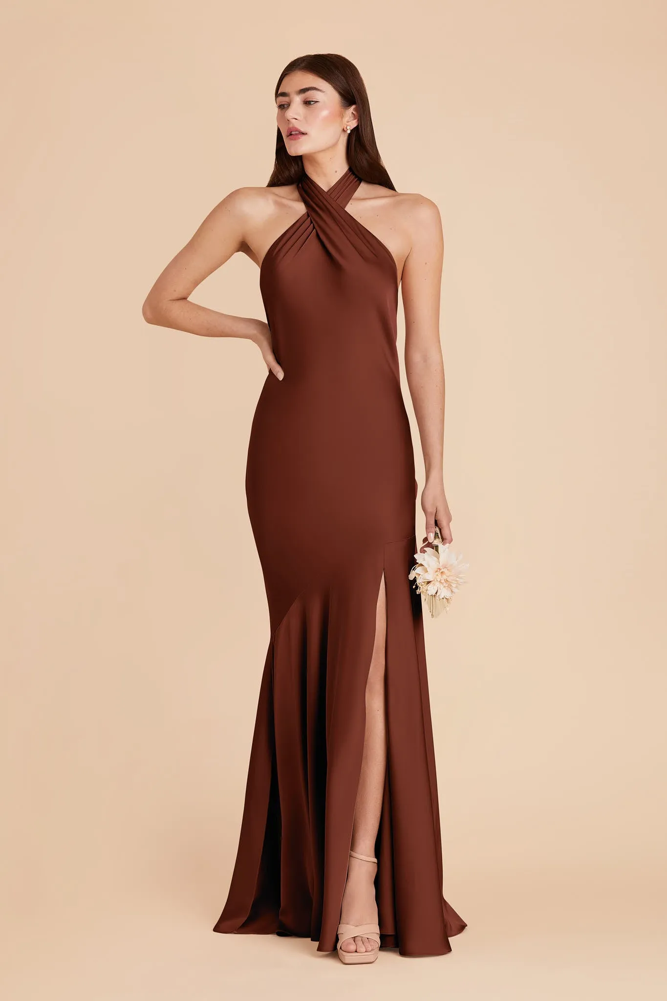 Stephanie Matte Satin Dress - Cognac sold by Birdy Grey product image thumbnail 4