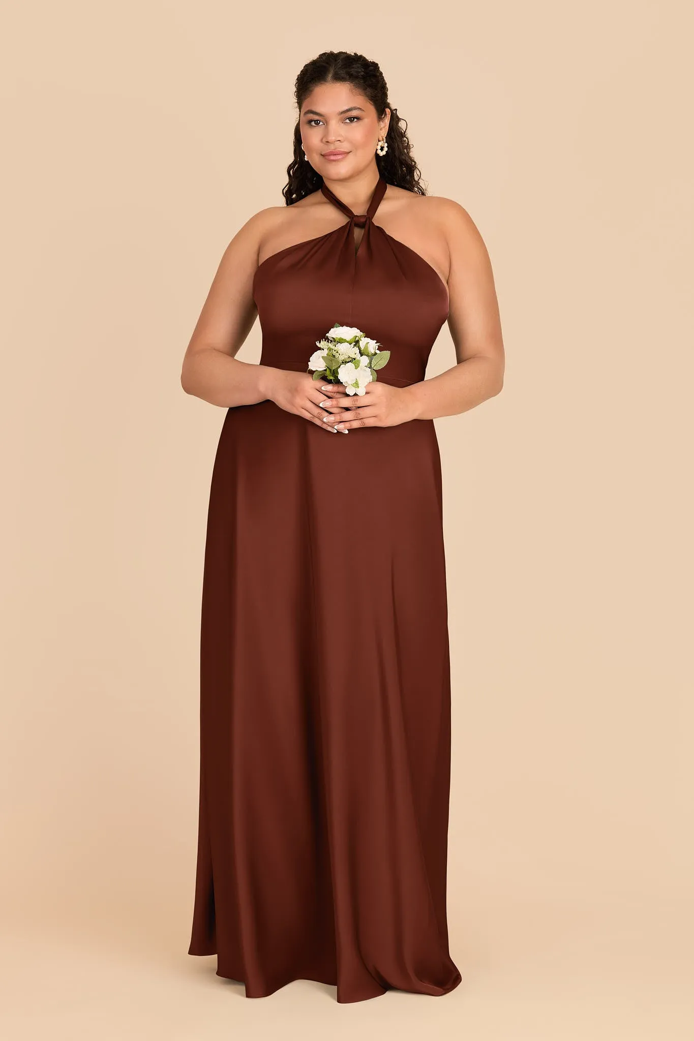 Monica Matte Satin Dress - Cognac sold by Birdy Grey product image thumbnail 2