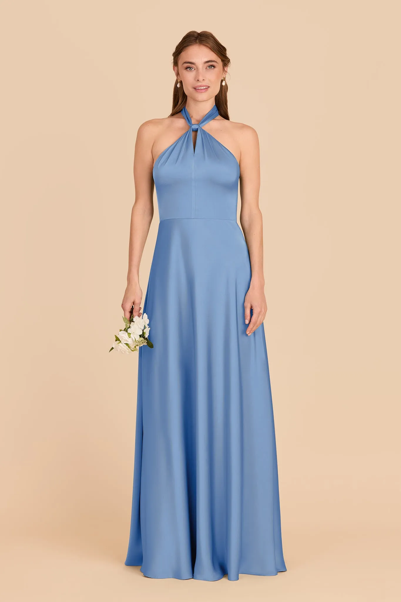 Monica Matte Satin Dress - Bluebell sold by Birdy Grey