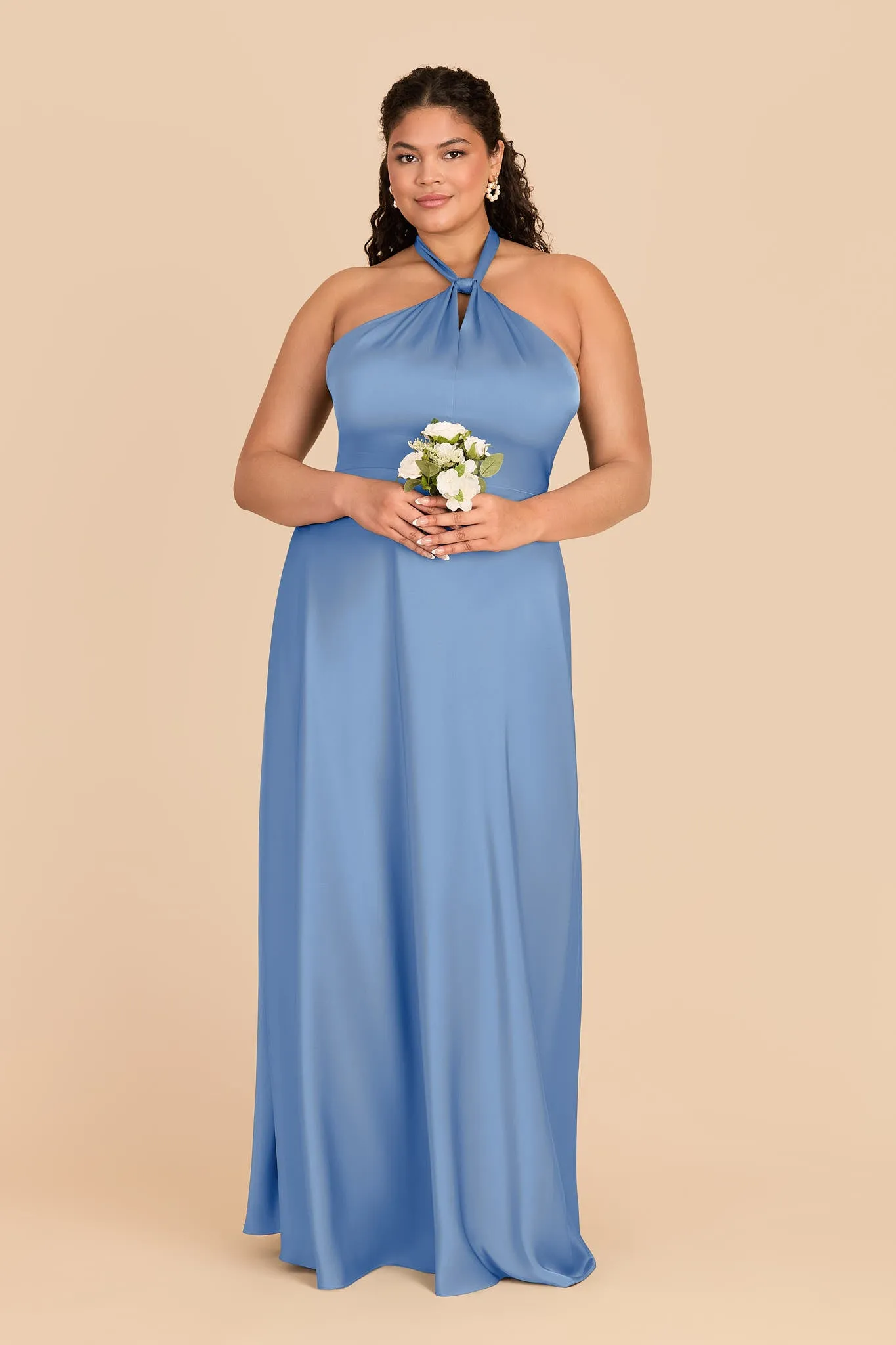 Monica Matte Satin Dress - Bluebell sold by Birdy Grey product image thumbnail 2