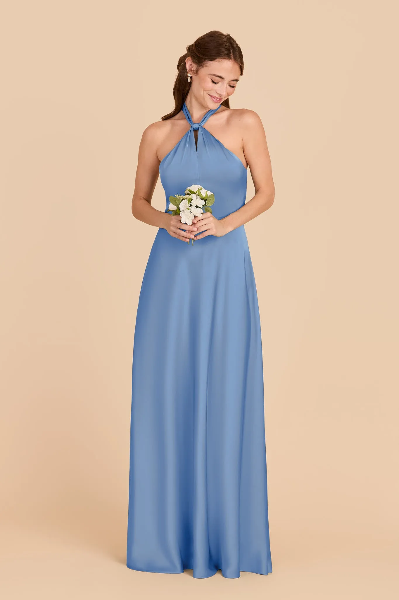 Monica Matte Satin Dress - Bluebell sold by Birdy Grey product image thumbnail 3