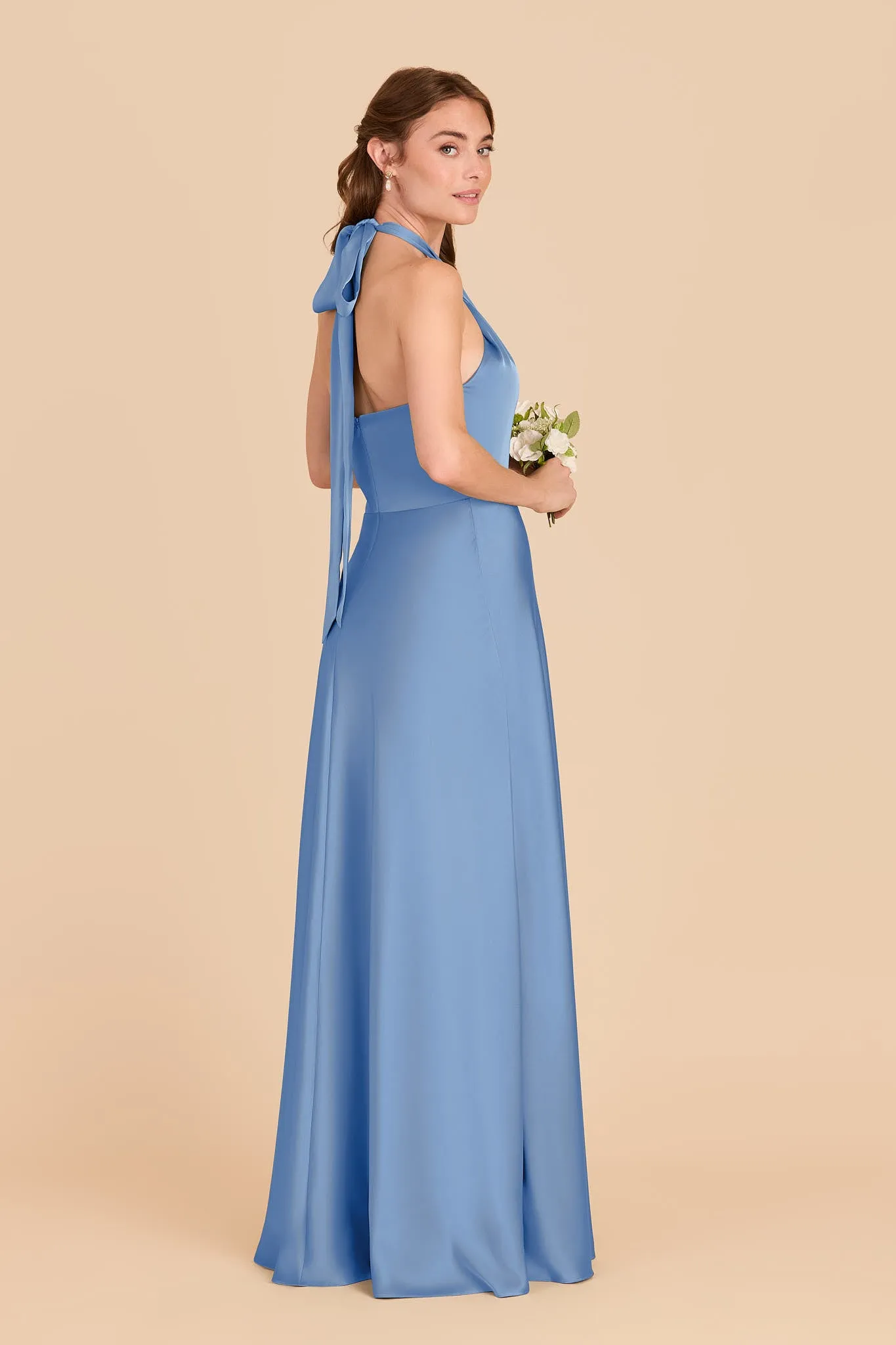 Monica Matte Satin Dress - Bluebell sold by Birdy Grey product image thumbnail 4