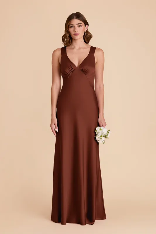 Veronica Matte Satin Dress - Cognac sold by Birdy Grey