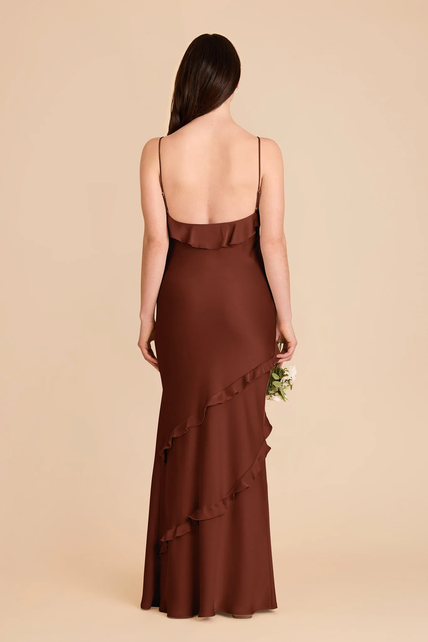 Valentina Matte Satin Dress - Cognac sold by Birdy Grey product image thumbnail 5