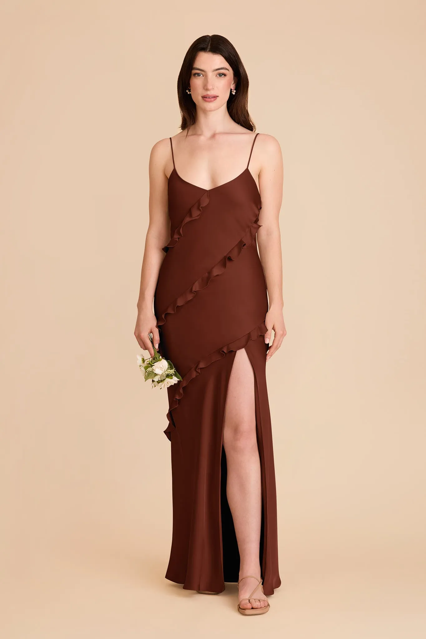 Valentina Matte Satin Dress - Cognac sold by Birdy Grey product image thumbnail 3