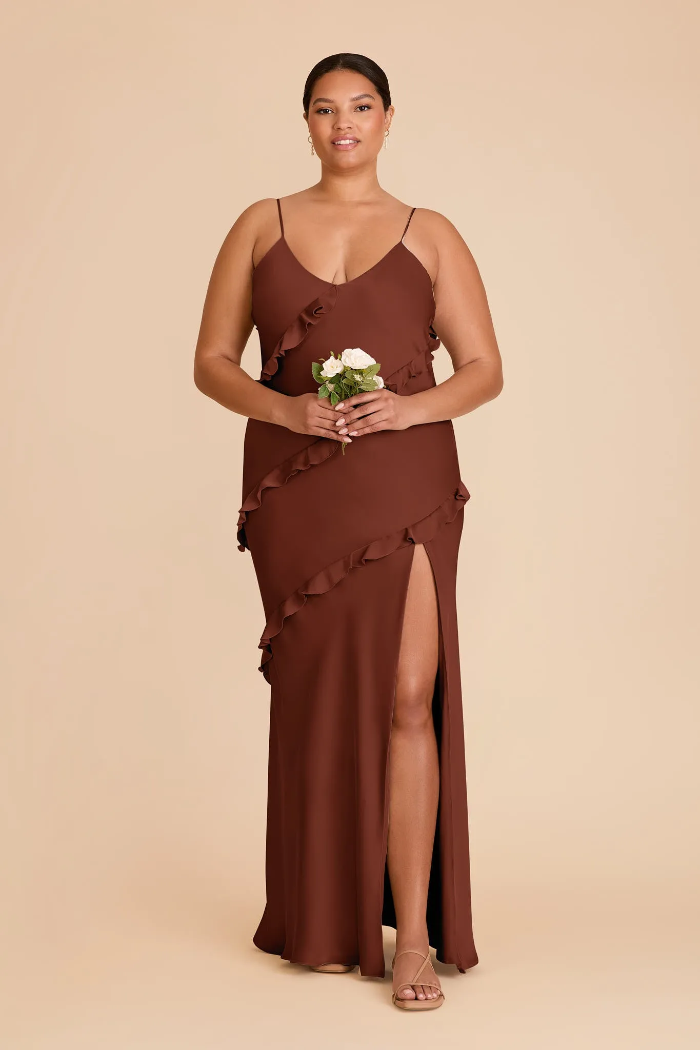 Valentina Matte Satin Dress - Cognac sold by Birdy Grey product image thumbnail 2