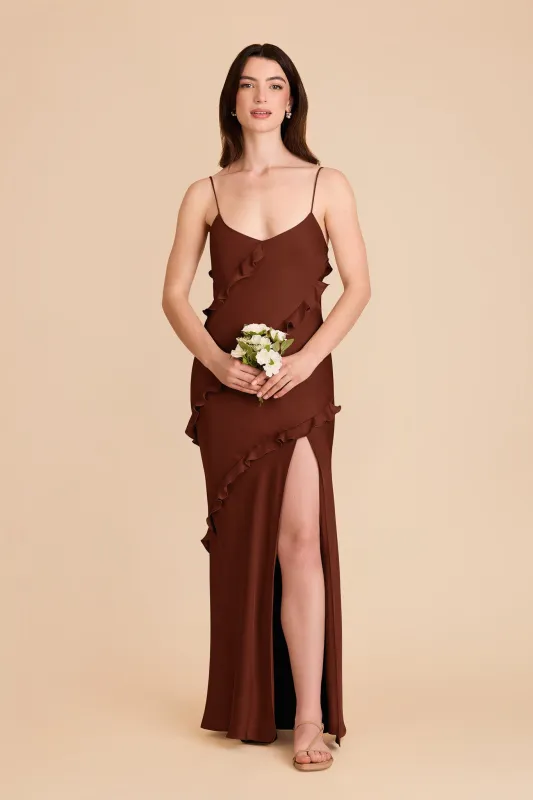 Valentina Matte Satin Dress - Cognac sold by Birdy Grey