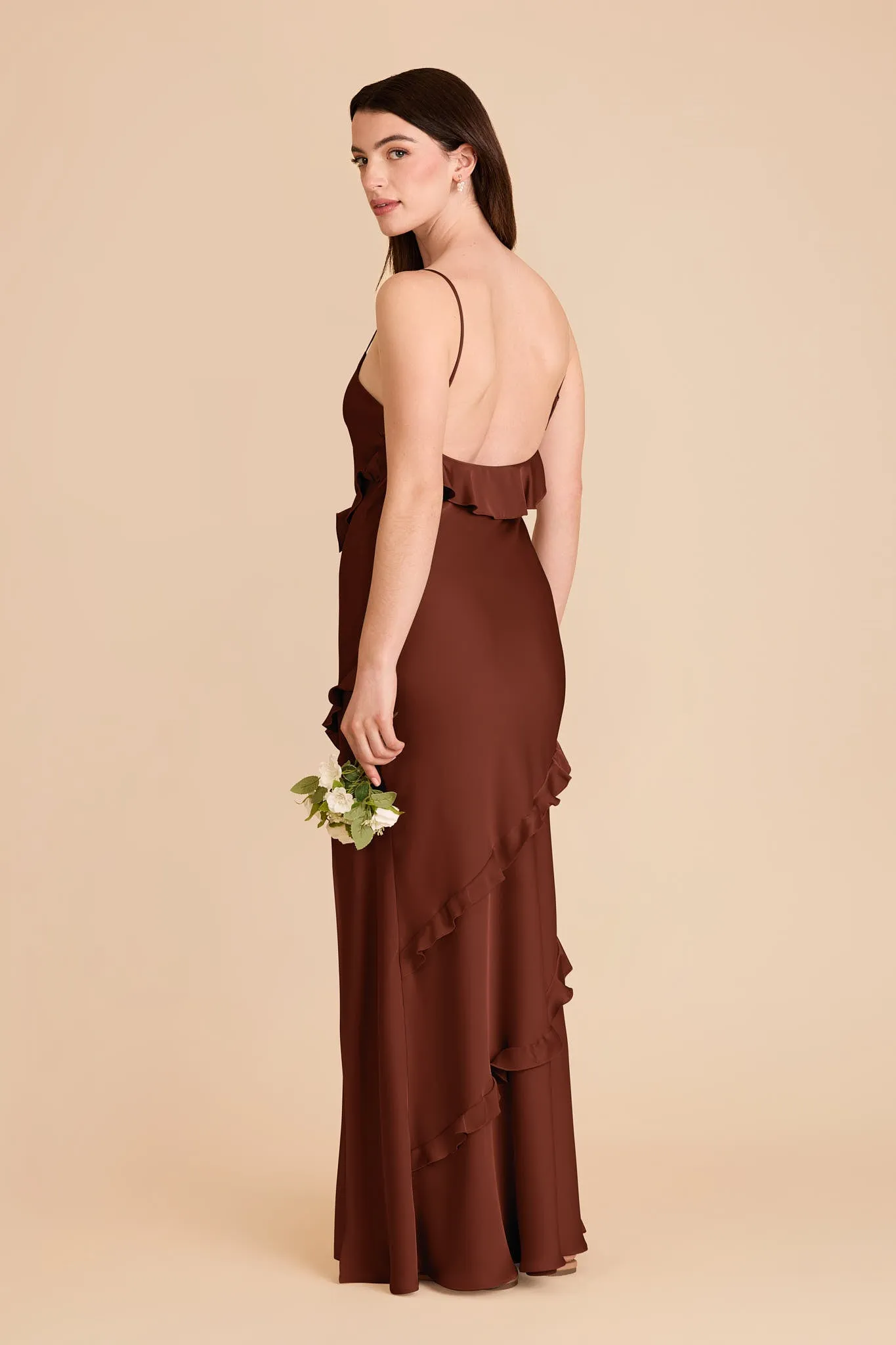 Valentina Matte Satin Dress - Cognac sold by Birdy Grey product image thumbnail 4