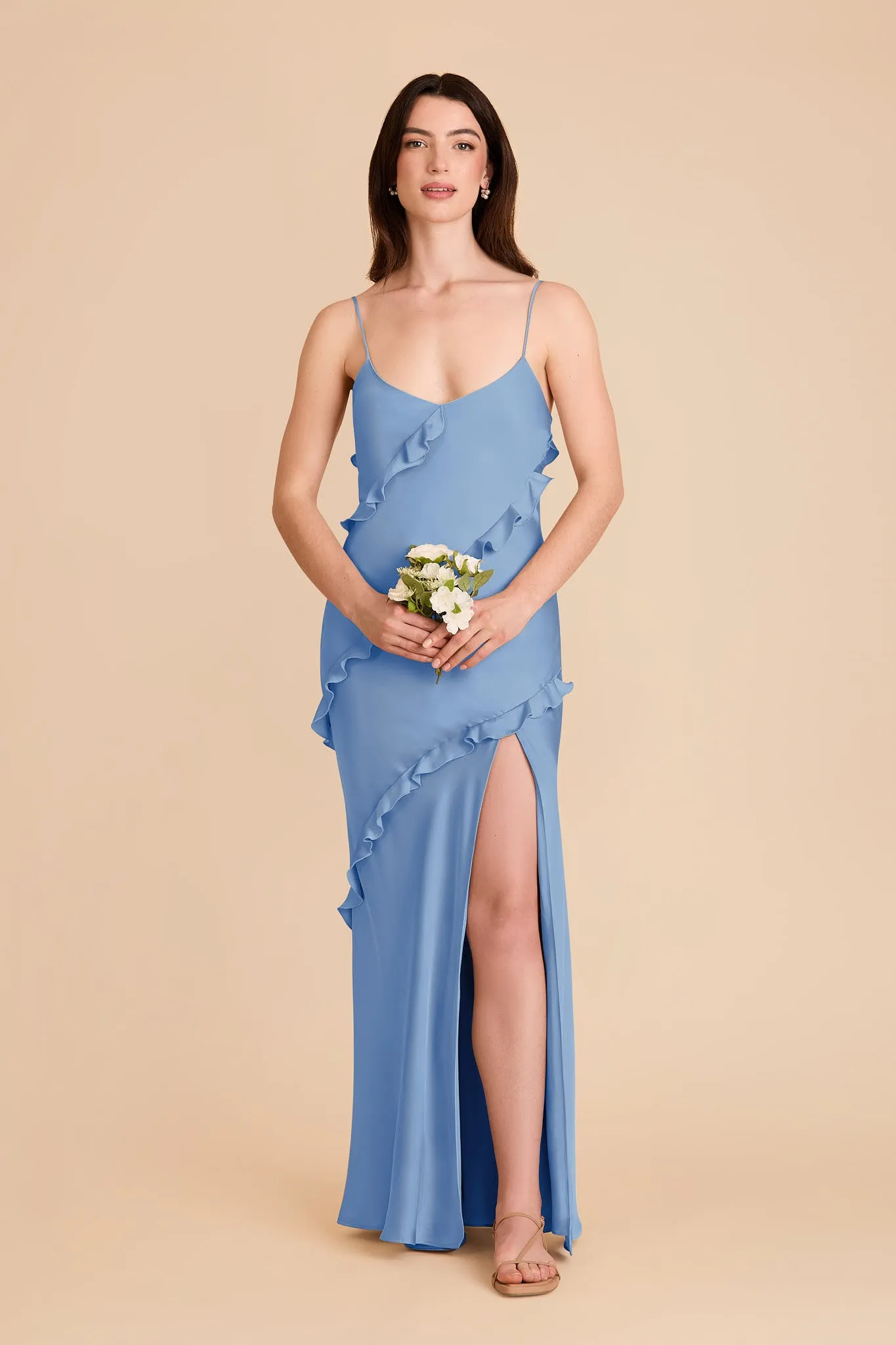 Valentina Matte Satin Dress - Bluebell sold by Birdy Grey product image thumbnail 3