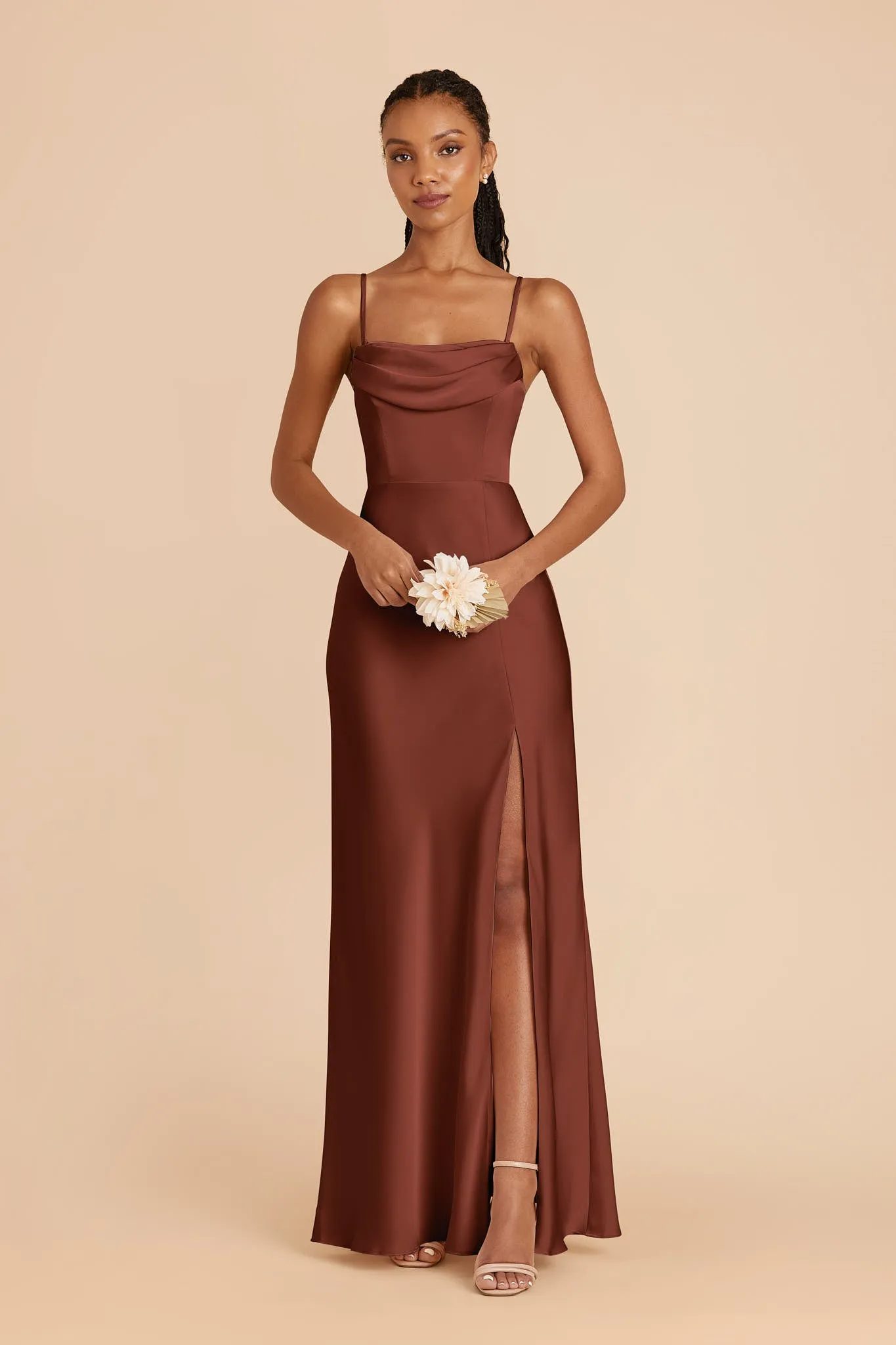 Mia Matte Satin Dress - Cognac sold by Birdy Grey product image thumbnail 4