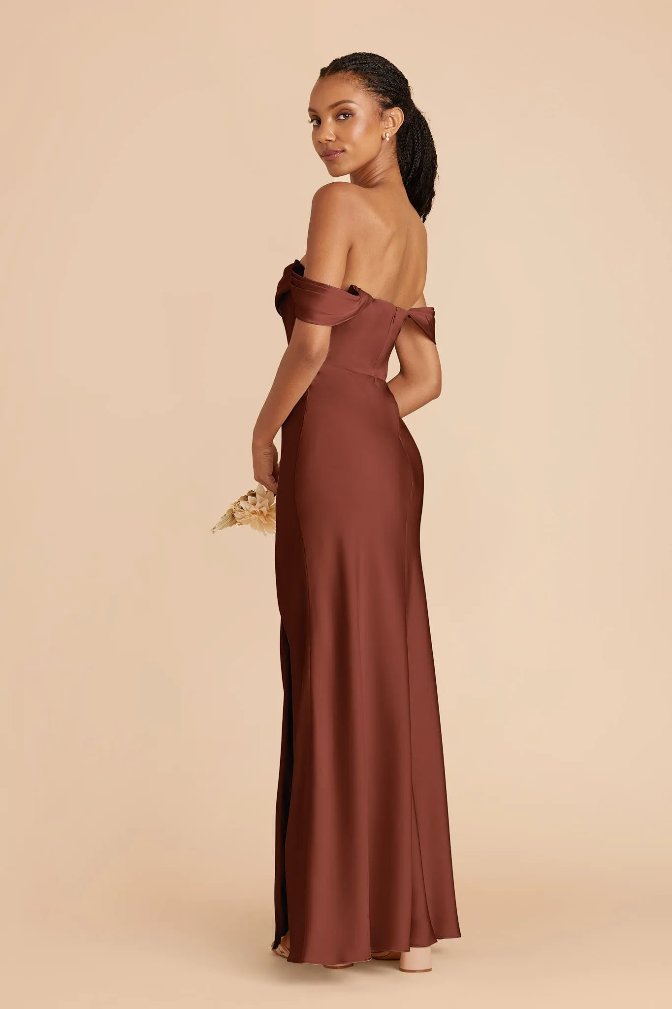 Mia Matte Satin Dress - Cognac sold by Birdy Grey product image thumbnail 5