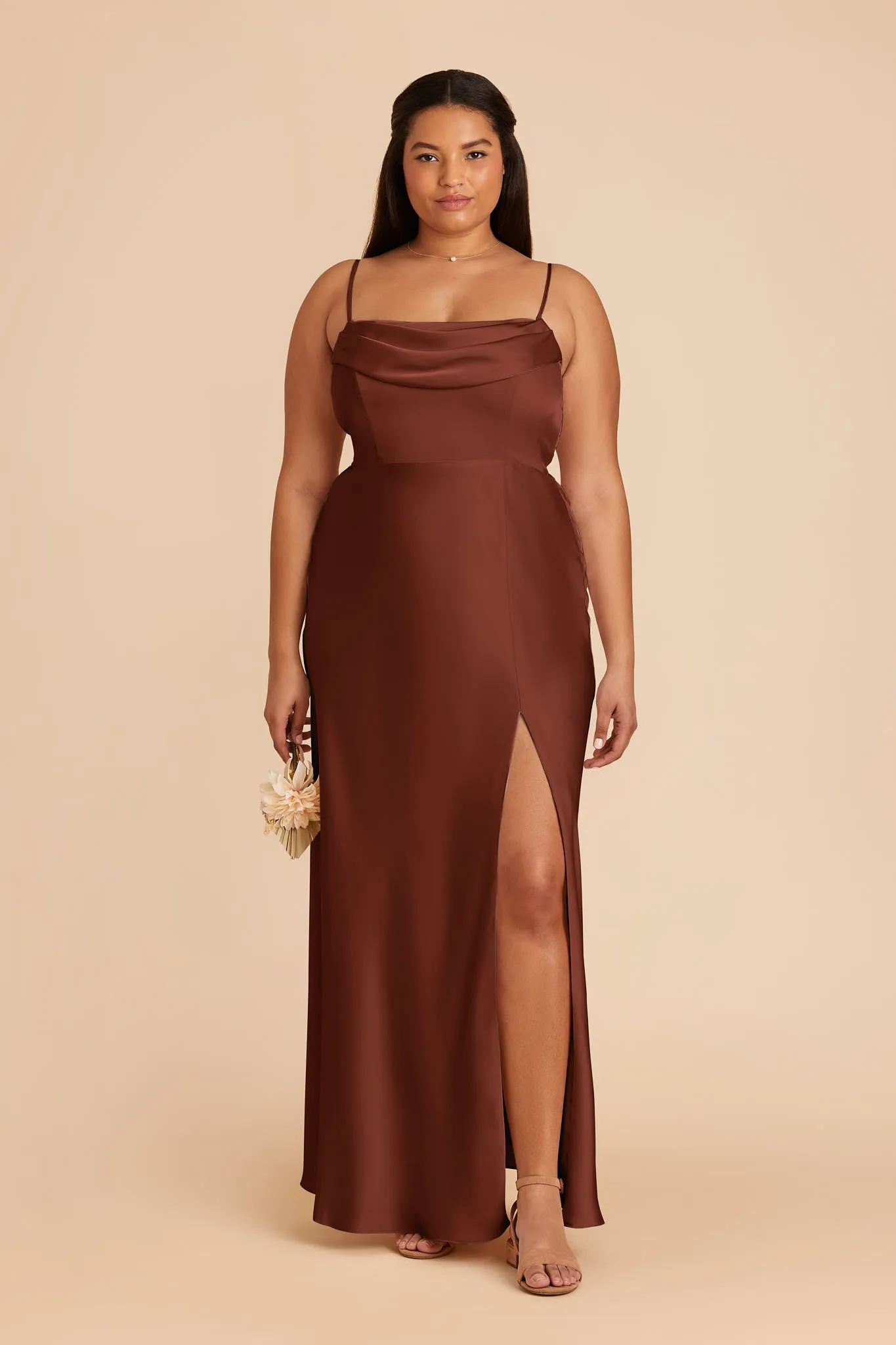 Mia Matte Satin Dress - Cognac sold by Birdy Grey product image thumbnail 2