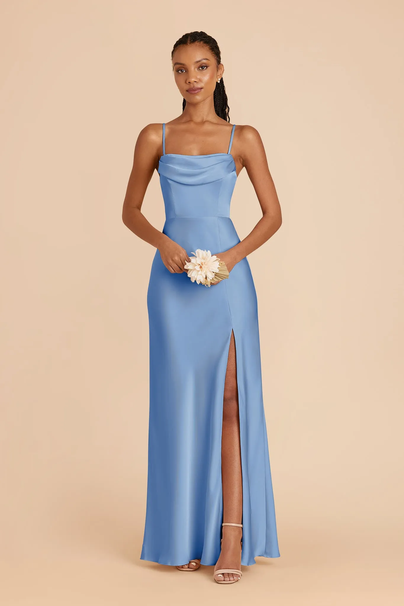 Mia Matte Satin Dress - Bluebell sold by Birdy Grey product image thumbnail 4
