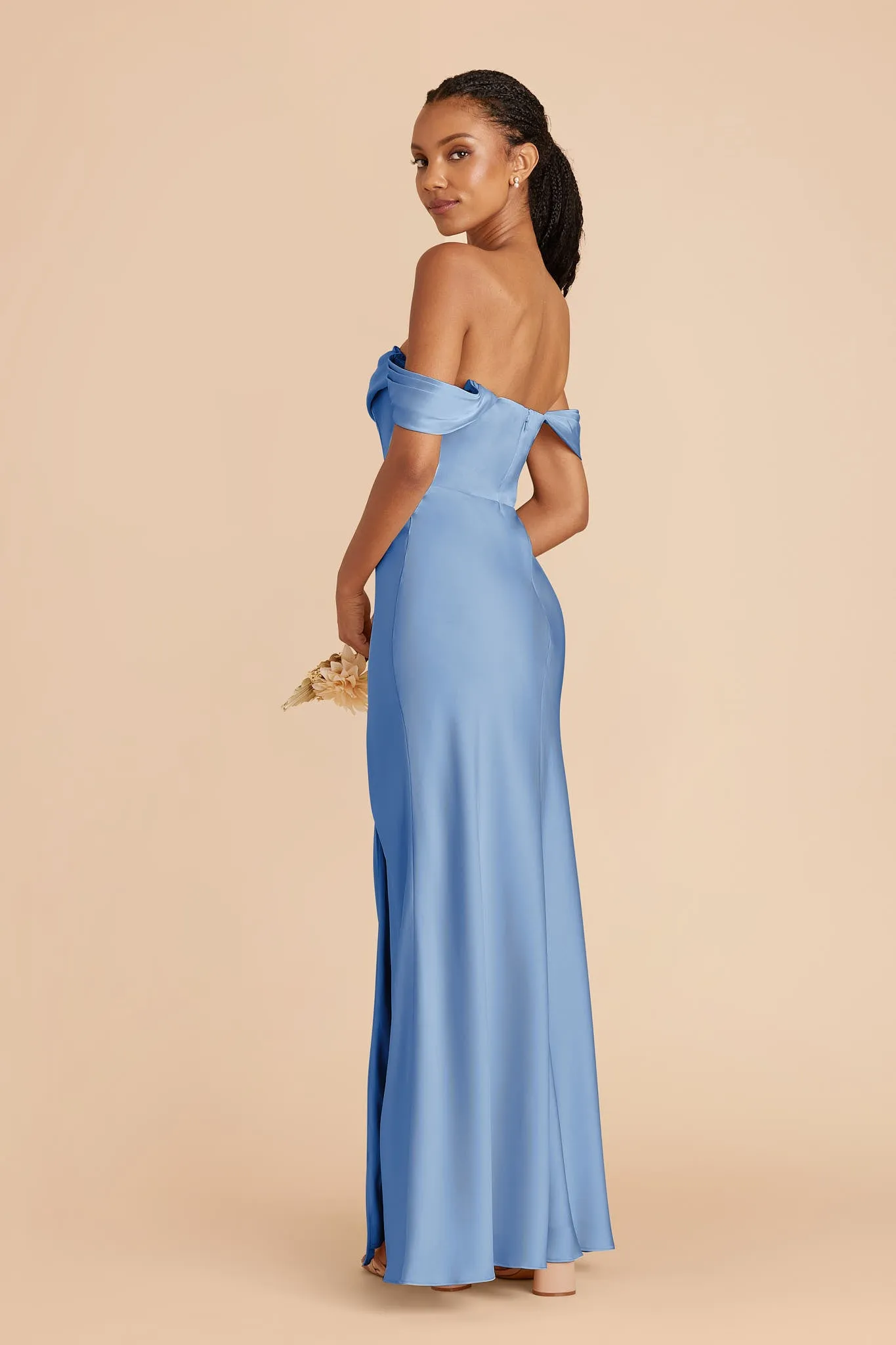 Mia Matte Satin Dress - Bluebell sold by Birdy Grey product image thumbnail 5
