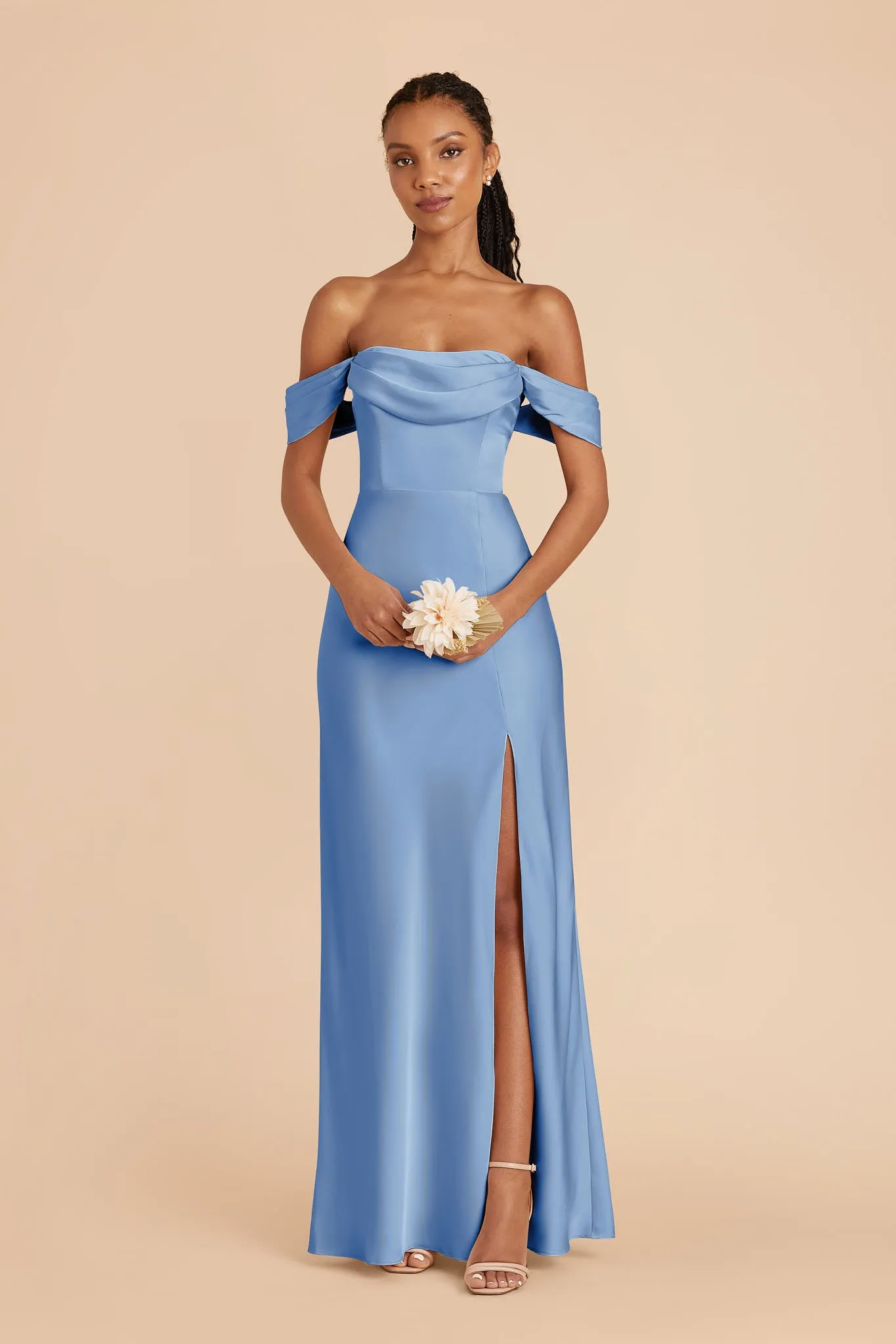 Mia Matte Satin Dress - Bluebell sold by Birdy Grey product image thumbnail 3