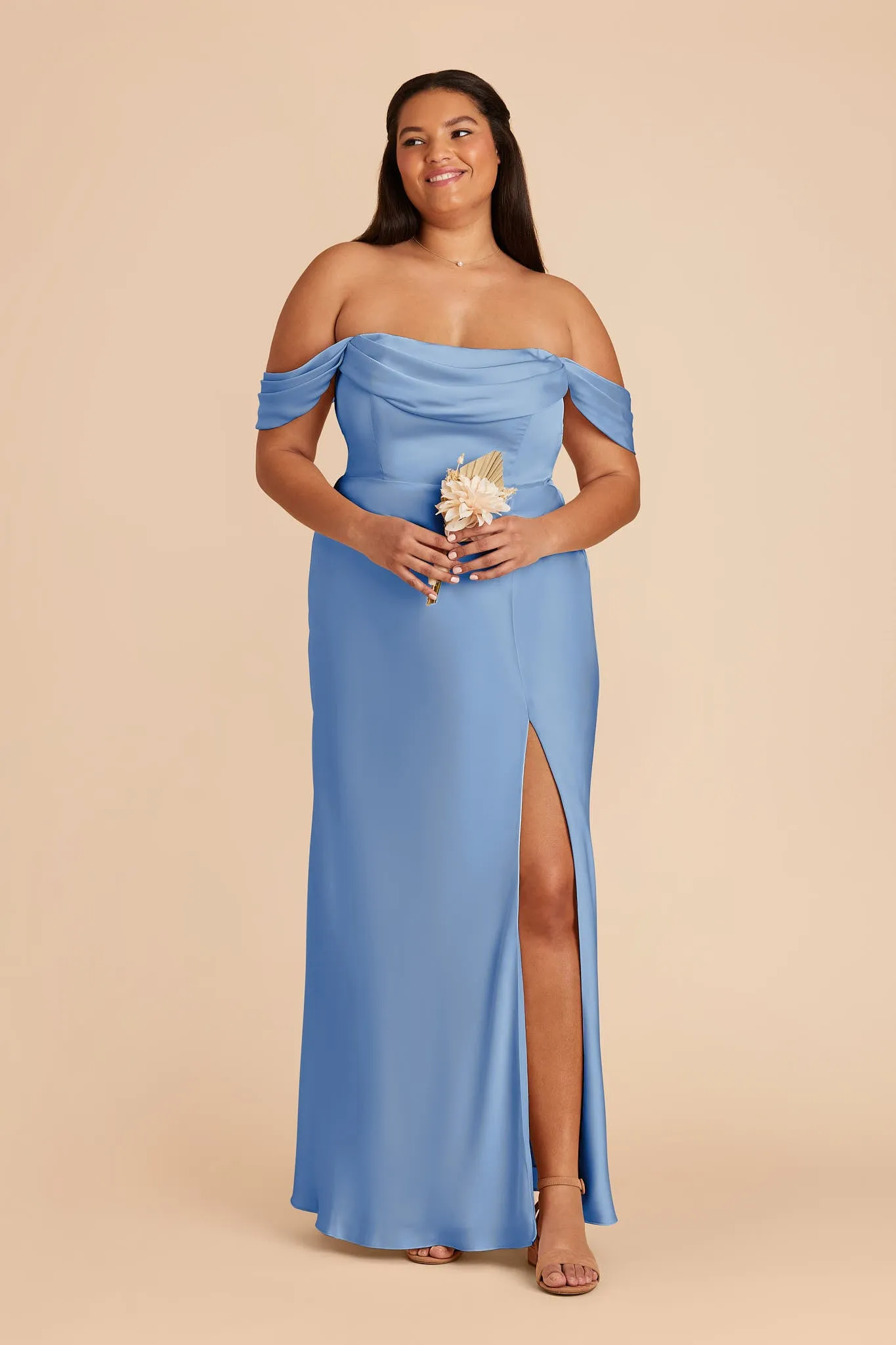 Mia Matte Satin Dress - Bluebell sold by Birdy Grey product image thumbnail 2