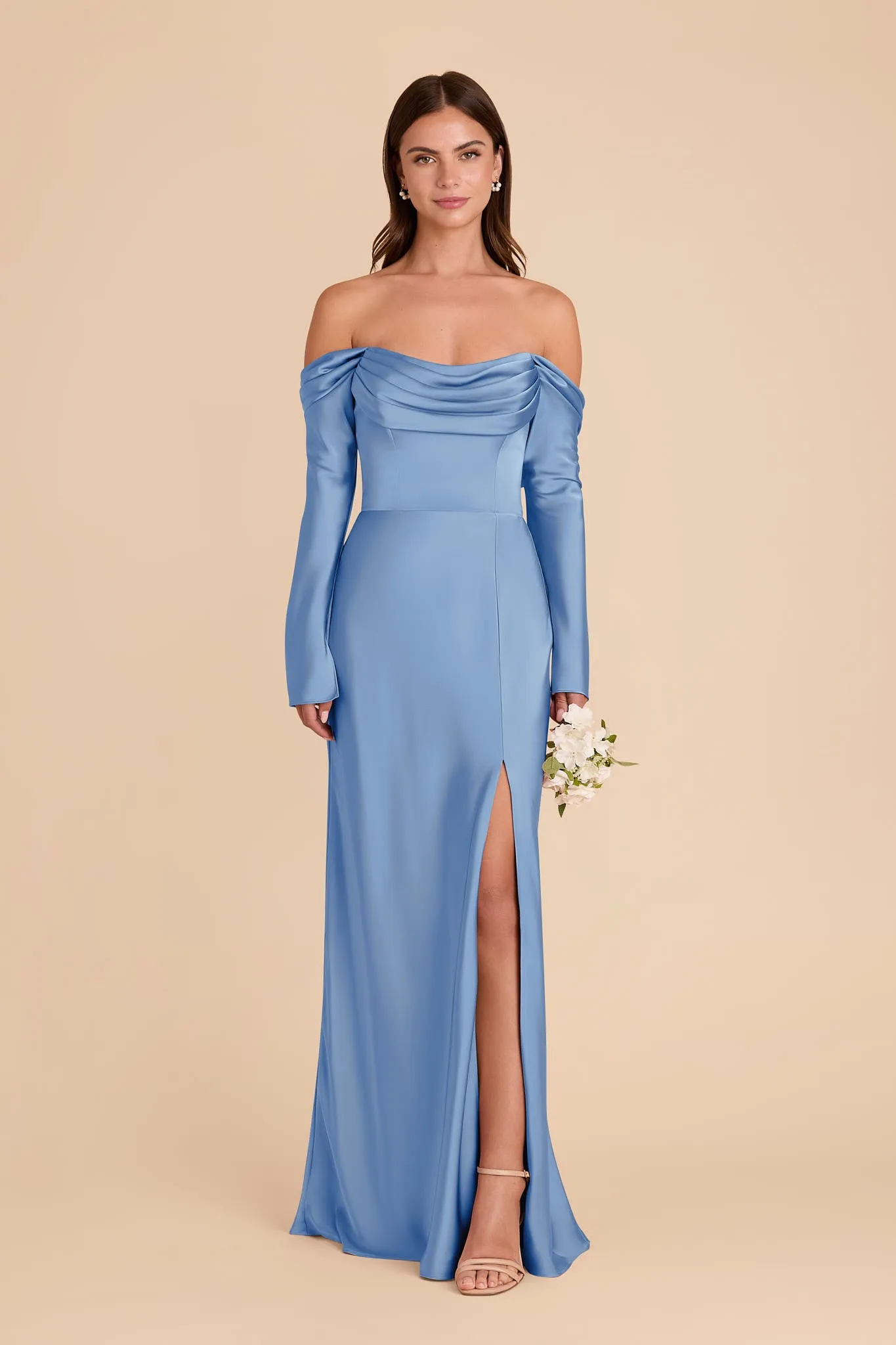 Maya Matte Satin Dress - Bluebell sold by Birdy Grey