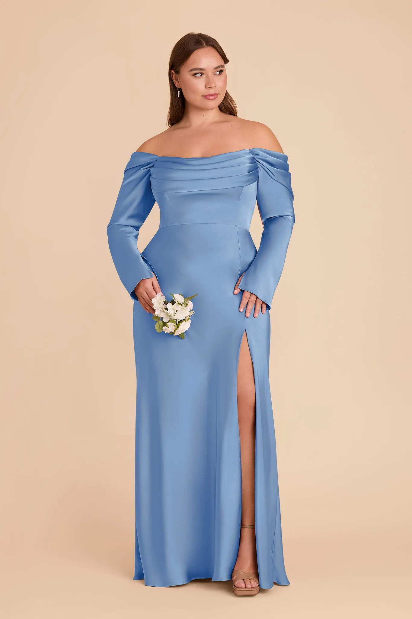 Maya Matte Satin Dress - Bluebell sold by Birdy Grey product image thumbnail 5