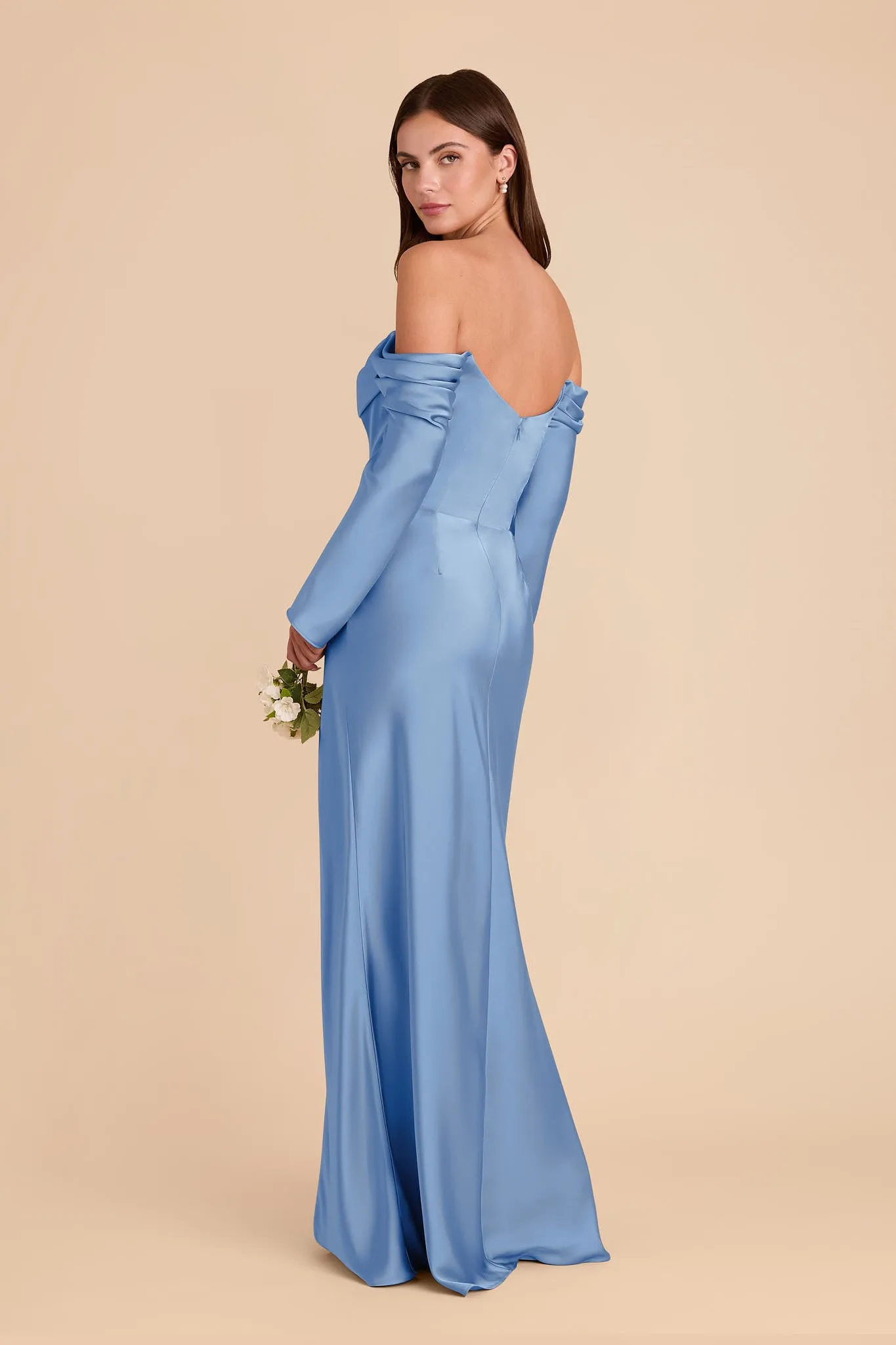 Maya Matte Satin Dress - Bluebell sold by Birdy Grey product image thumbnail 3