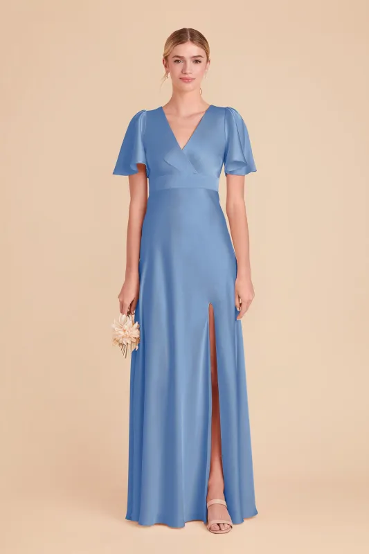 Marni Matte Satin Dress - Bluebell sold by Birdy Grey