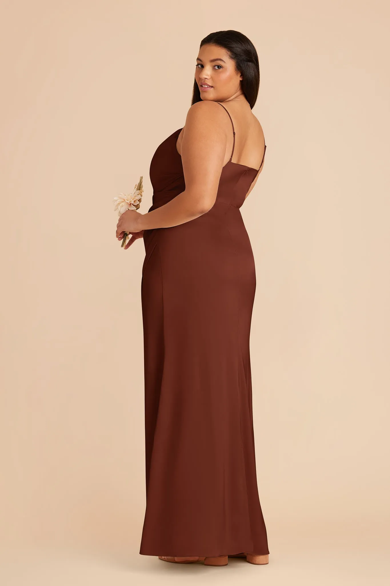Lydia Matte Satin Dress - Cognac sold by Birdy Grey product image thumbnail 5