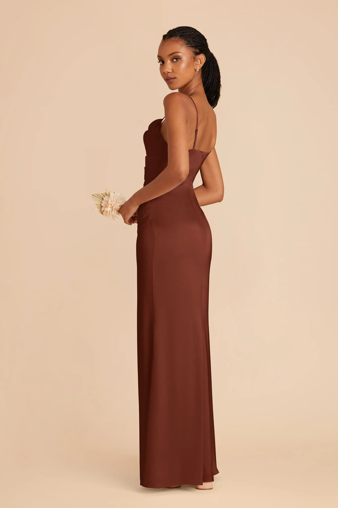 Lydia Matte Satin Dress - Cognac sold by Birdy Grey product image thumbnail 3