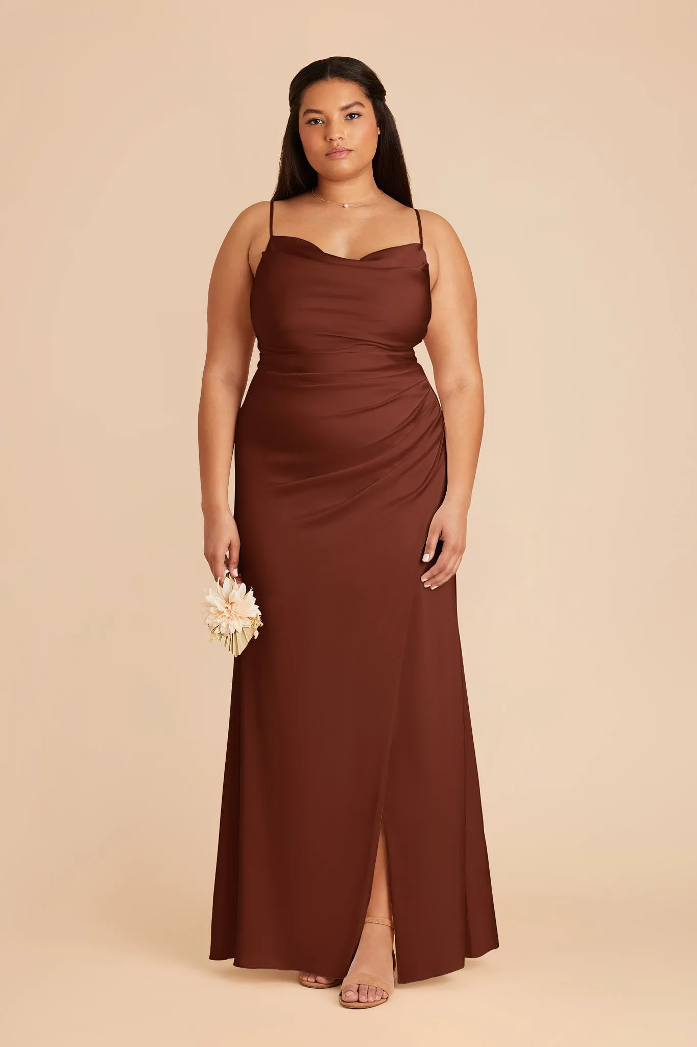 Lydia Matte Satin Dress - Cognac sold by Birdy Grey product image thumbnail 2