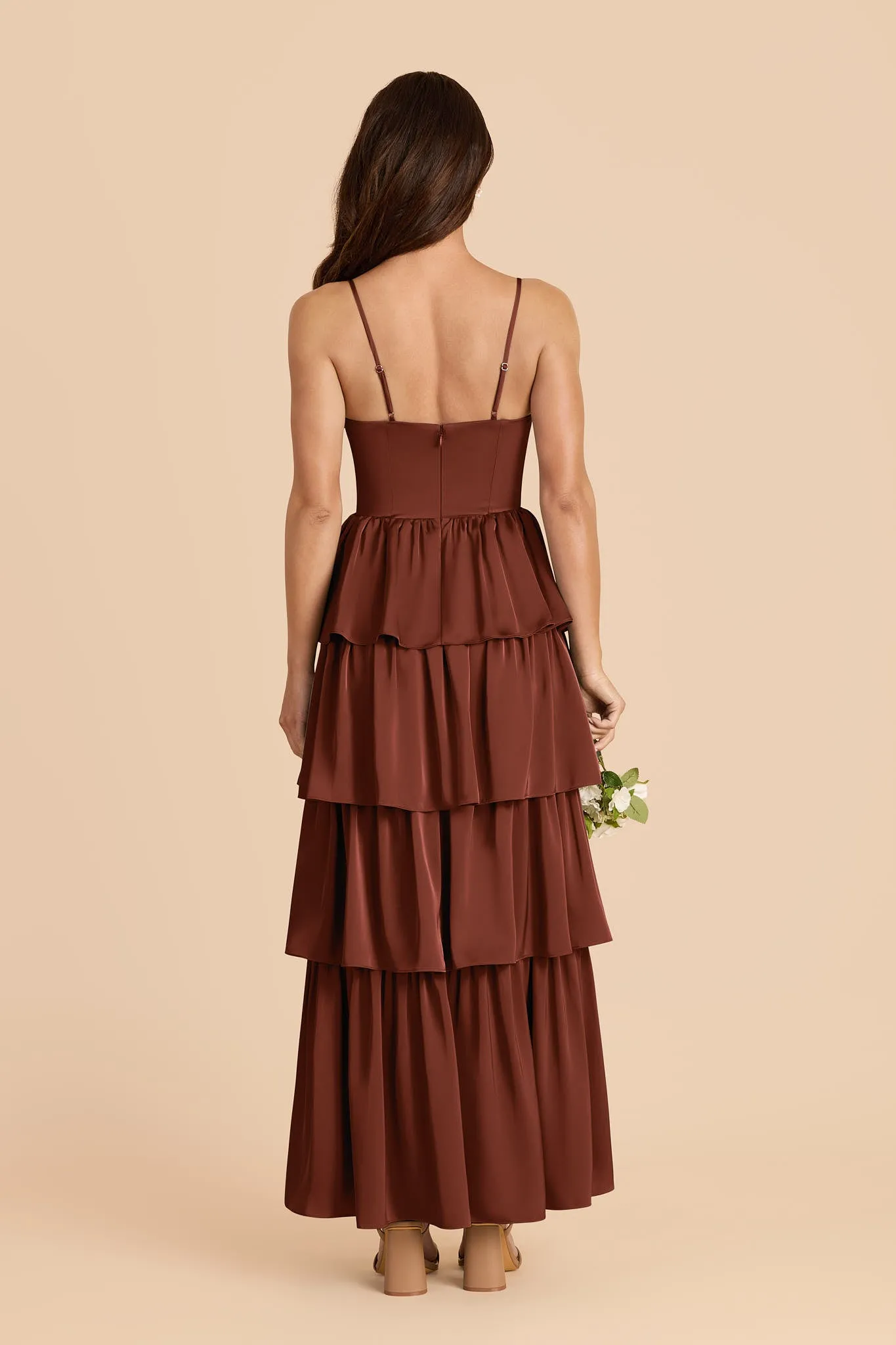 Lola Matte Satin Dress - Cognac sold by Birdy Grey product image thumbnail 4