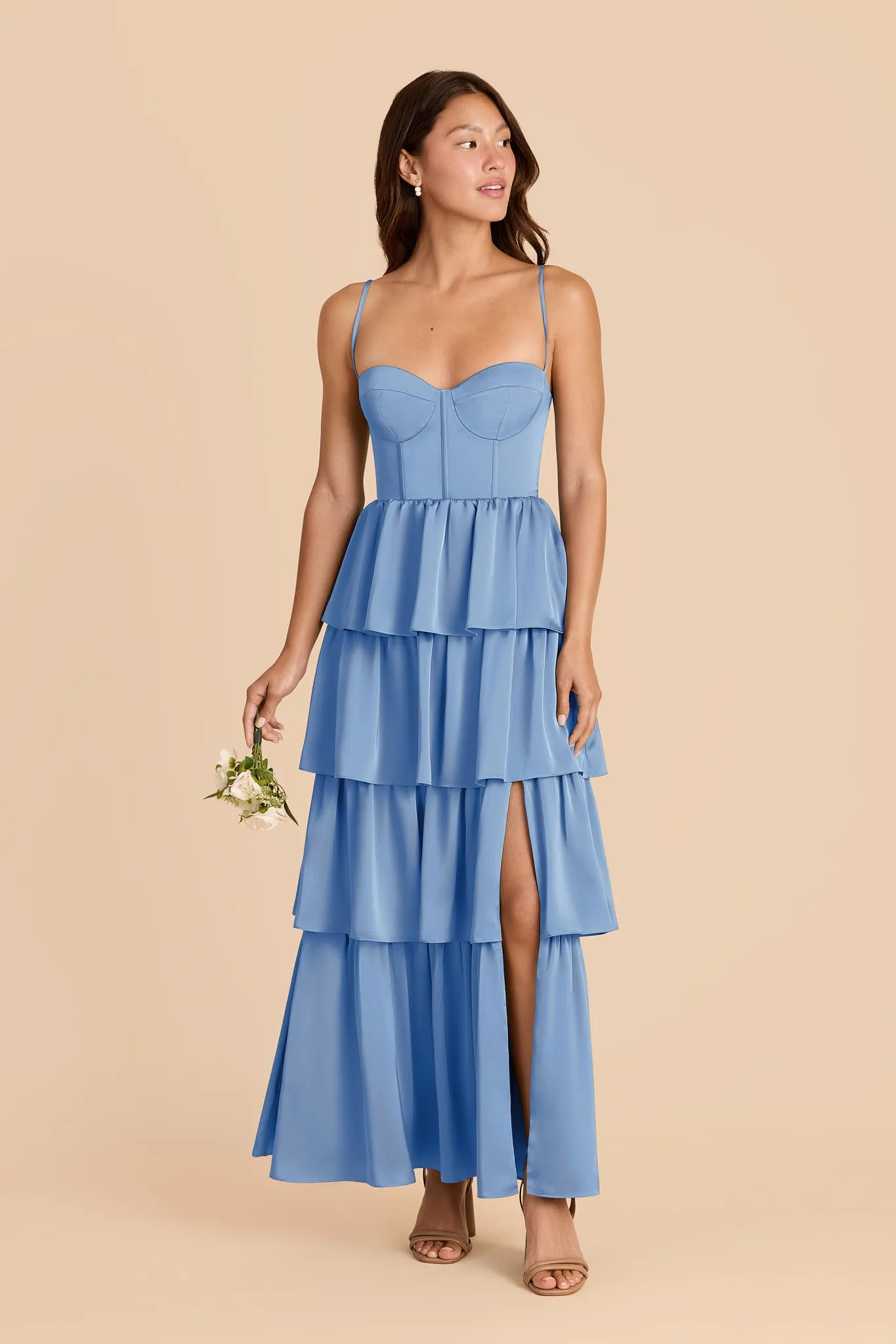 Lola Matte Satin Dress - Bluebell sold by Birdy Grey product image thumbnail 2