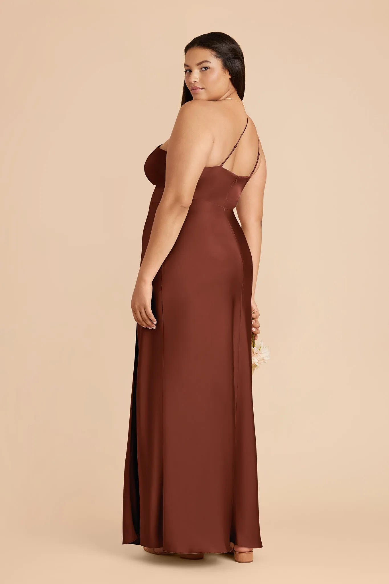 Kensie Matte Satin Dress - Cognac sold by Birdy Grey product image thumbnail 5